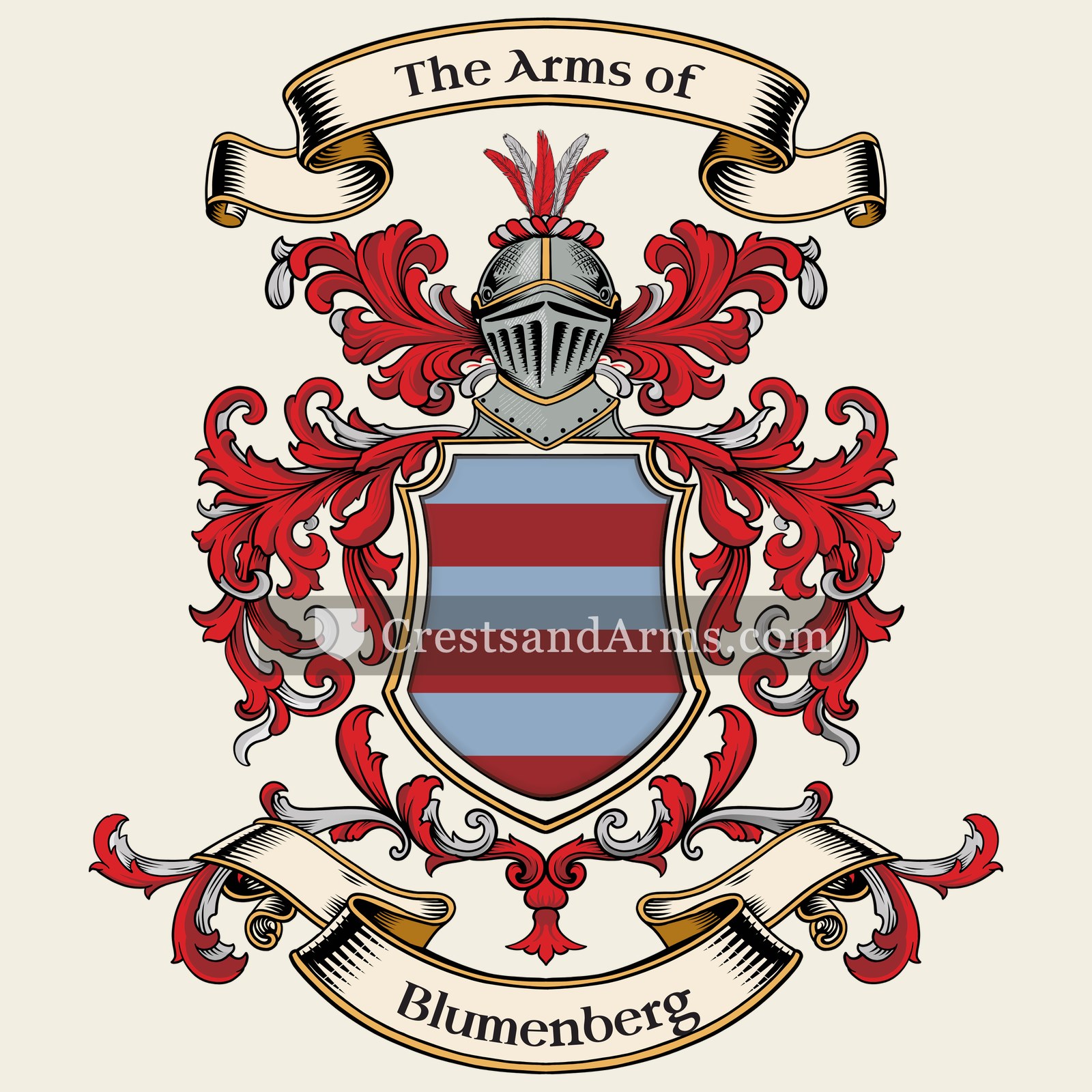 The Blumenberg coat of arms, drawn from the recorded blazon