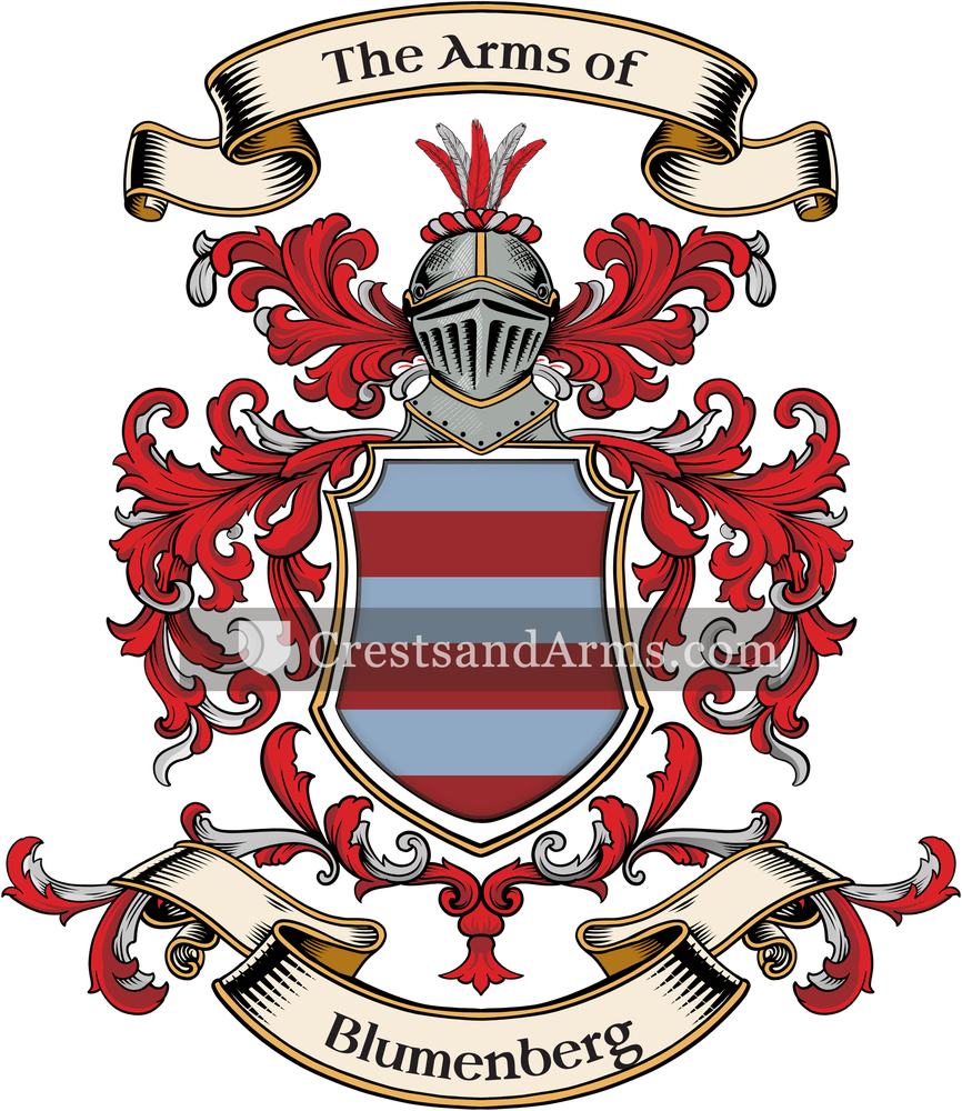 The Blumenberg coat of arms, drawn from the recorded blazon