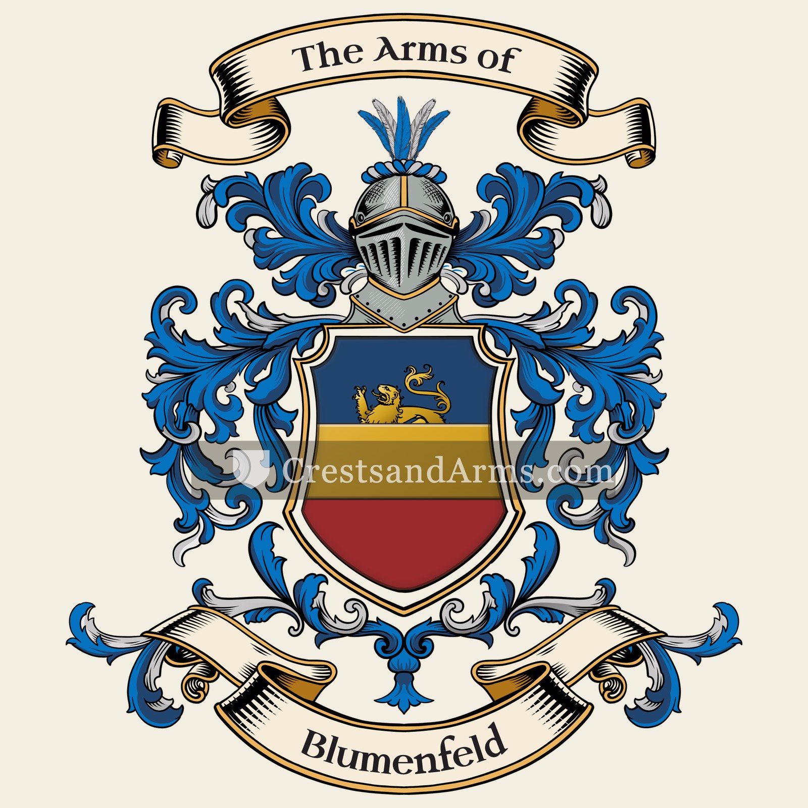 The Blumenfeld coat of arms, drawn from the recorded blazon