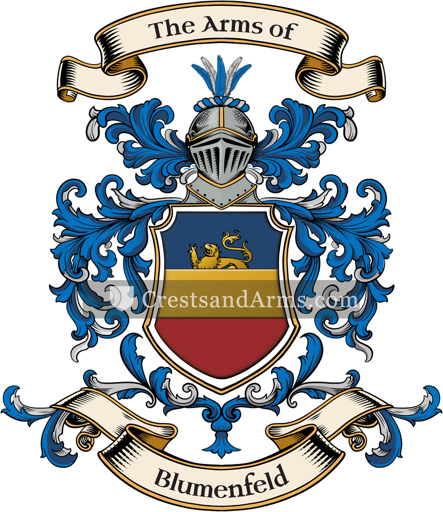 The Blumenfeld coat of arms, drawn from the recorded blazon