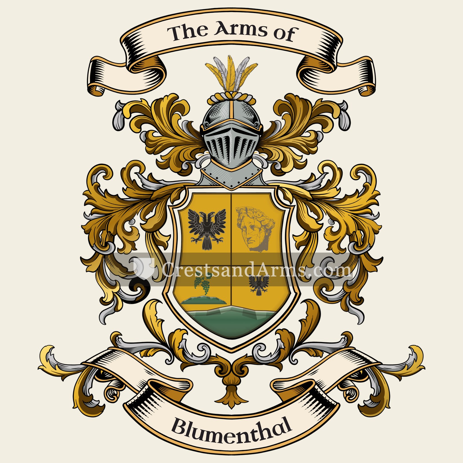 The Blumenthal coat of arms, drawn from the recorded blazon