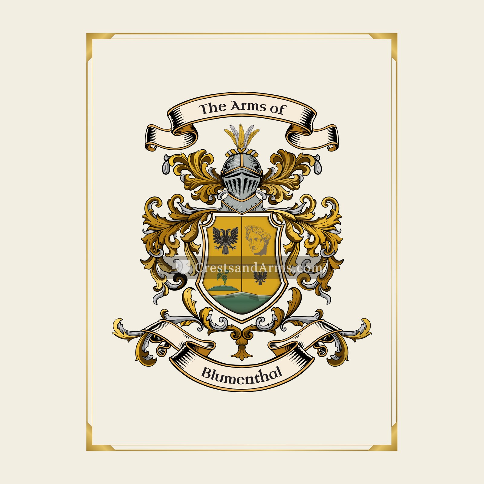 With gold border
