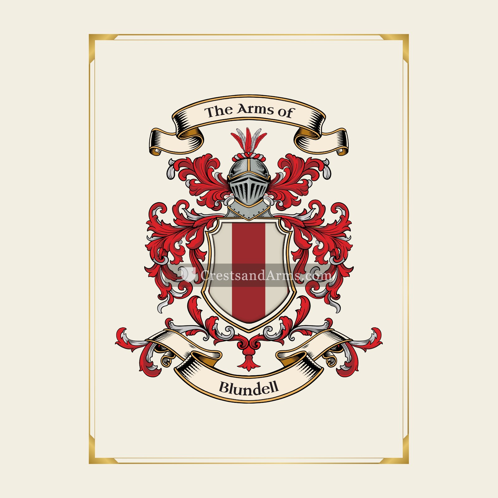 With gold border