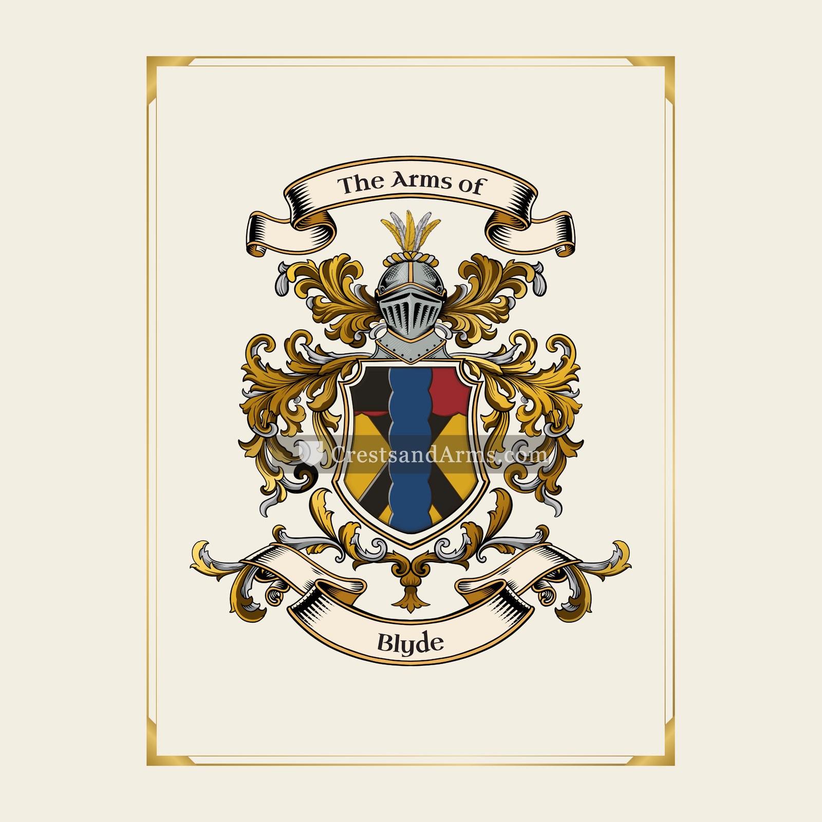 With gold border
