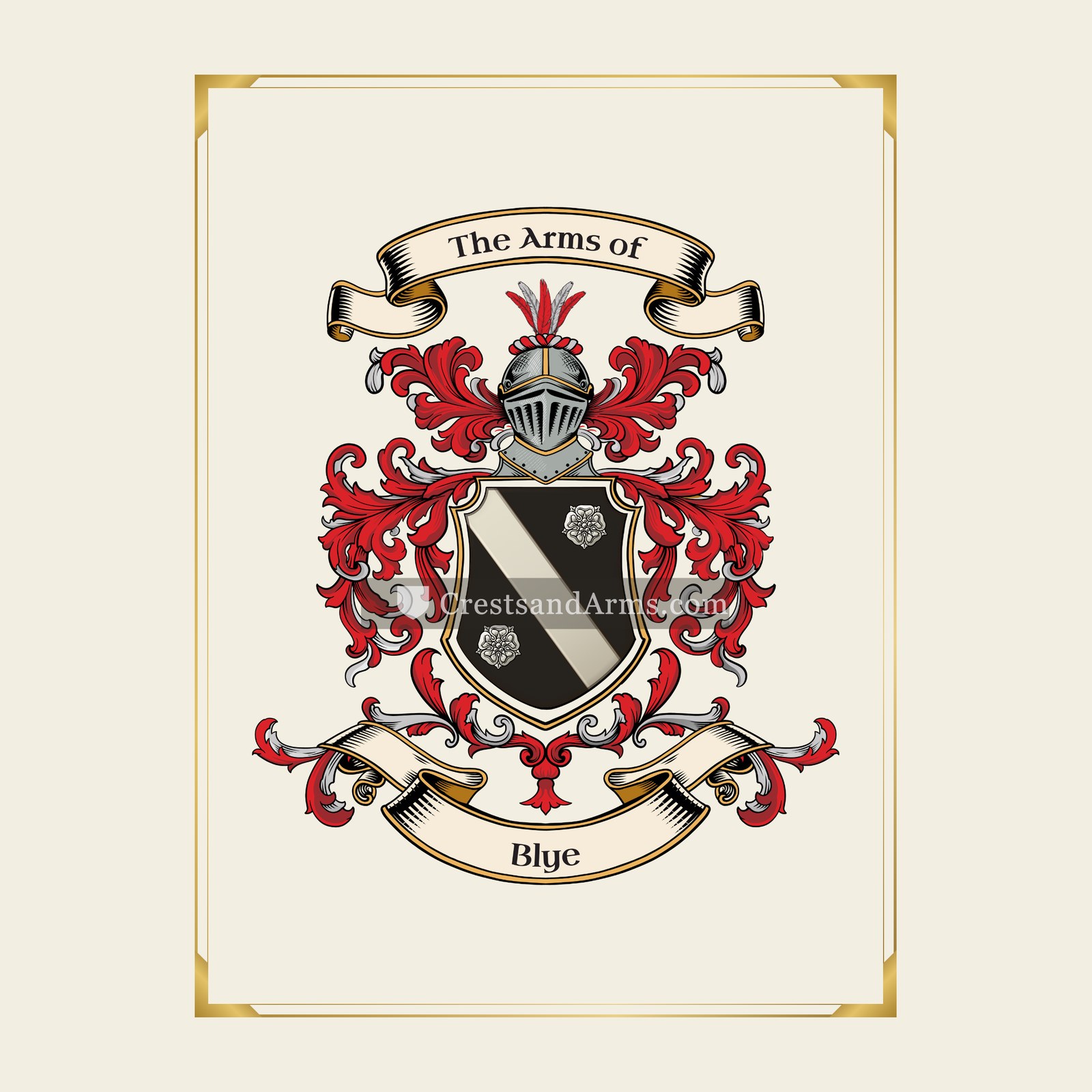 With gold border
