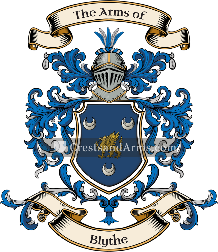 The Blythe coat of arms, drawn from the recorded blazon