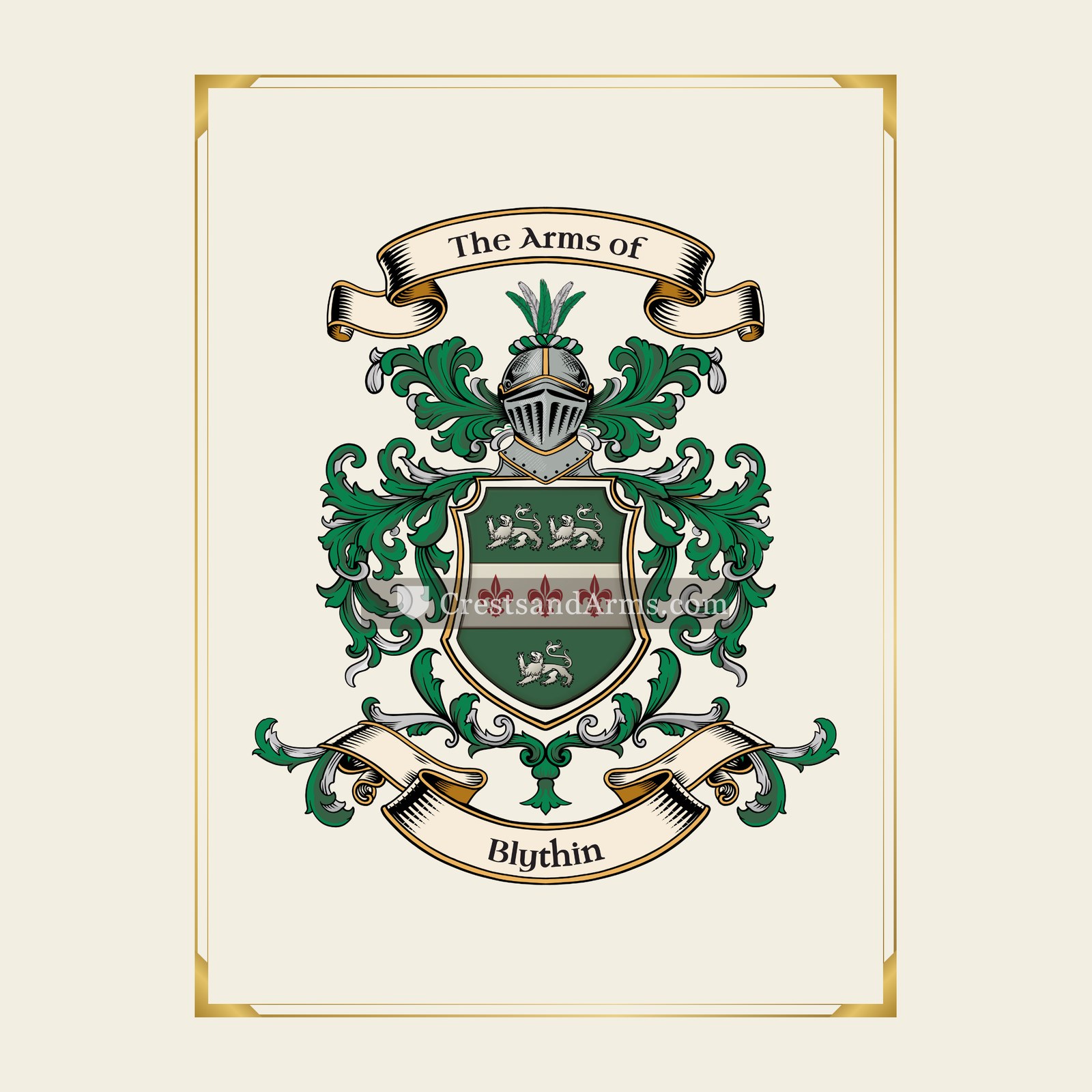With gold border