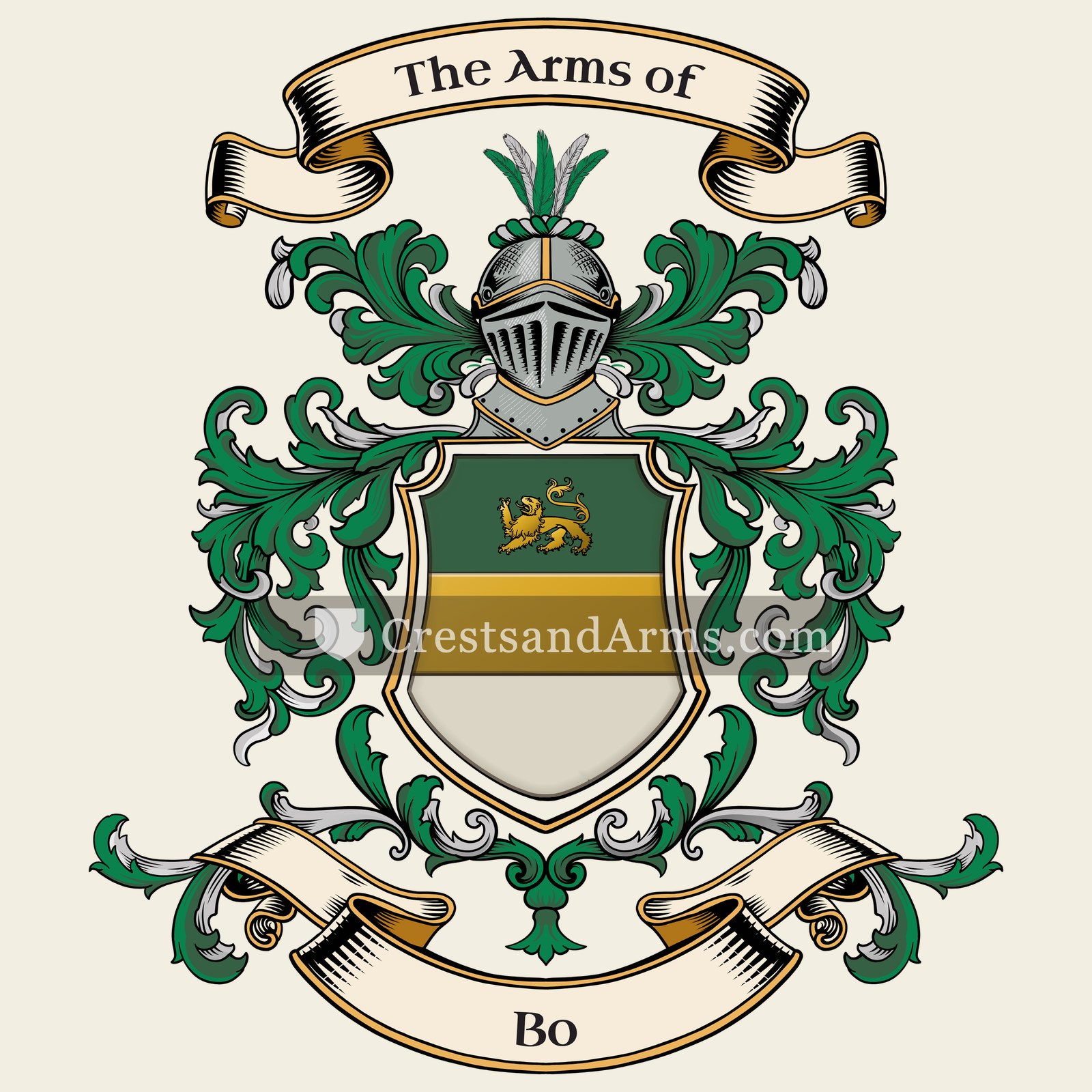 The Bo coat of arms, drawn from the recorded blazon