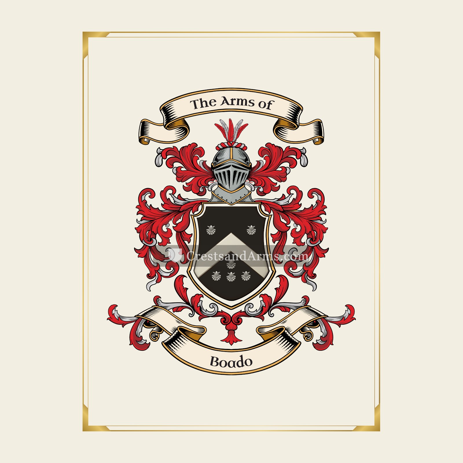 With gold border