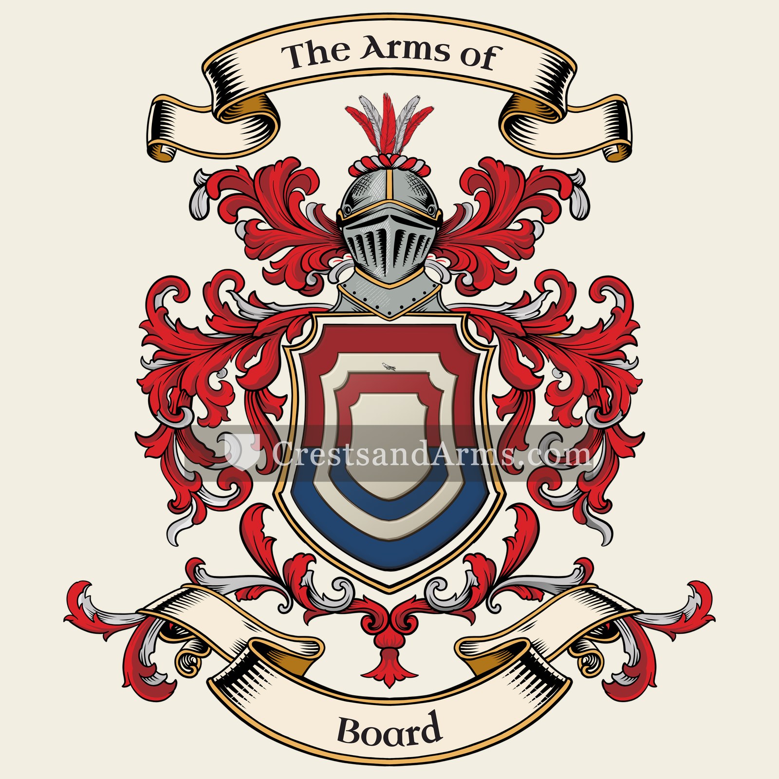 The Board coat of arms, drawn from the recorded blazon
