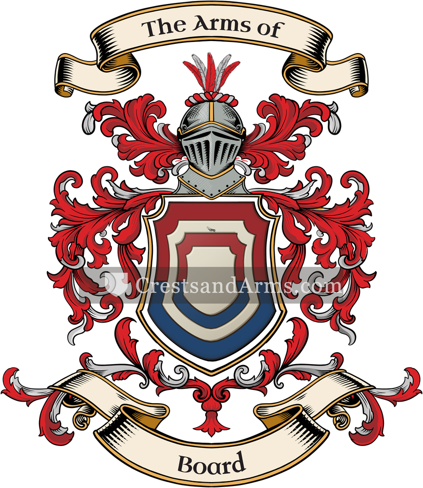 The Board coat of arms, drawn from the recorded blazon