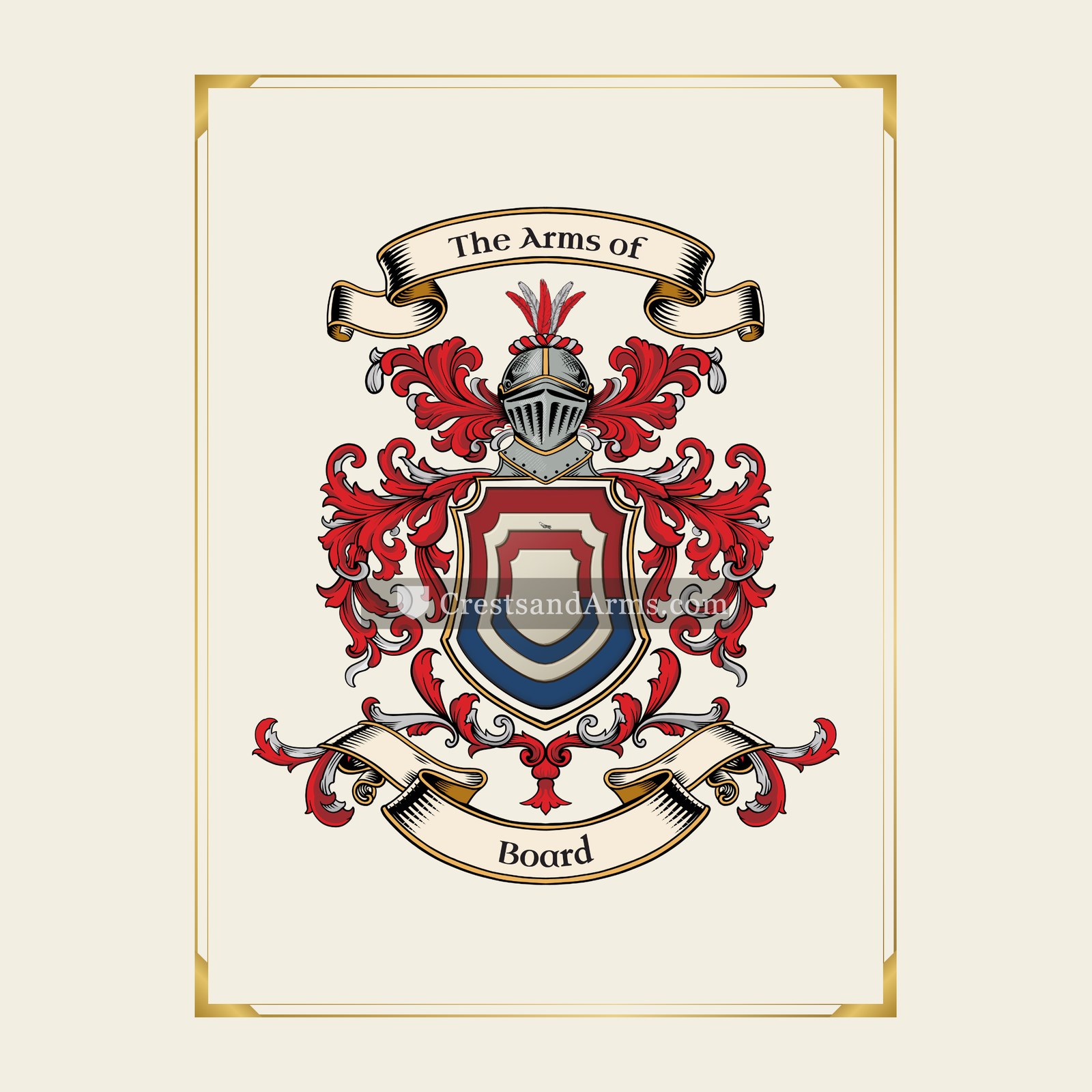 With gold border