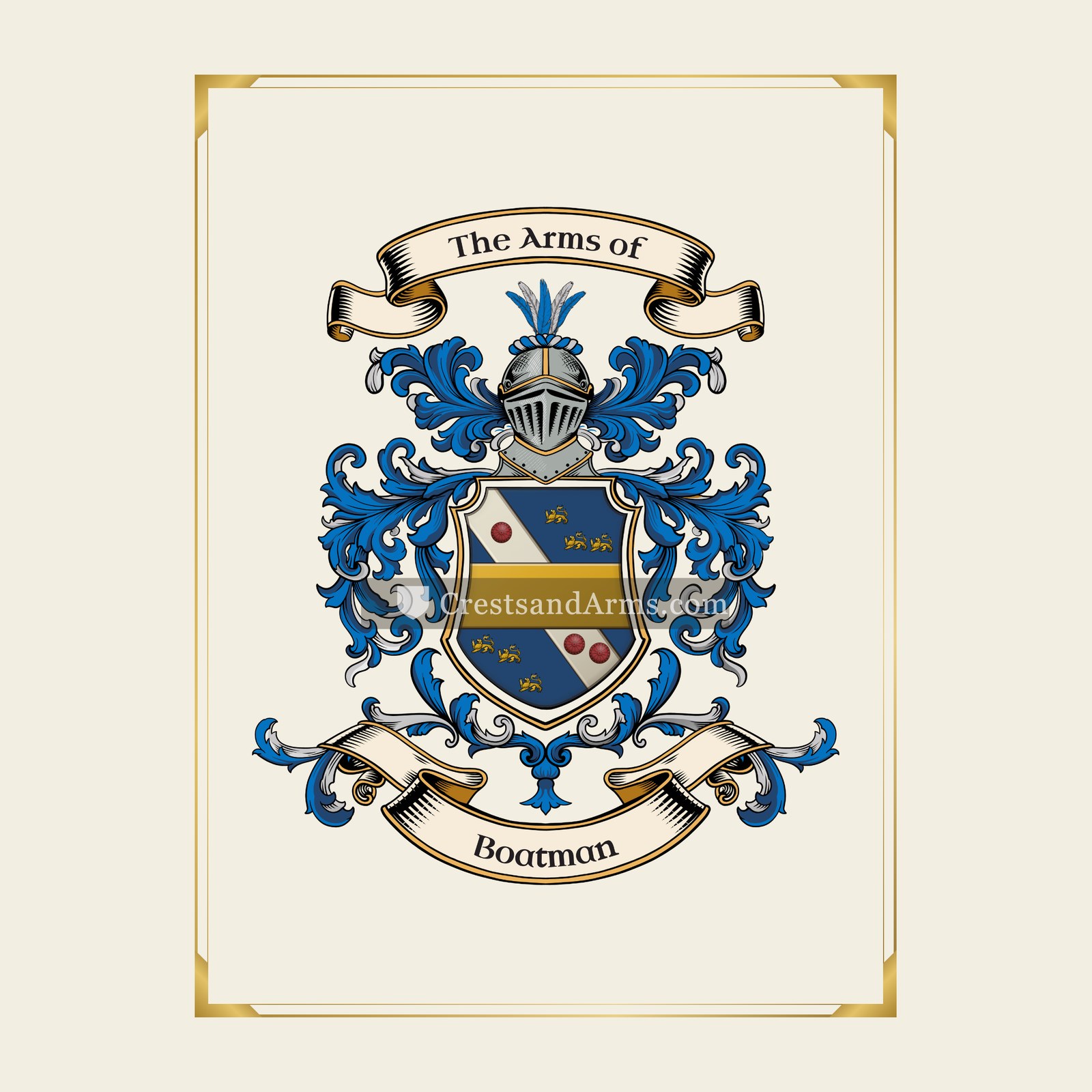 With gold border