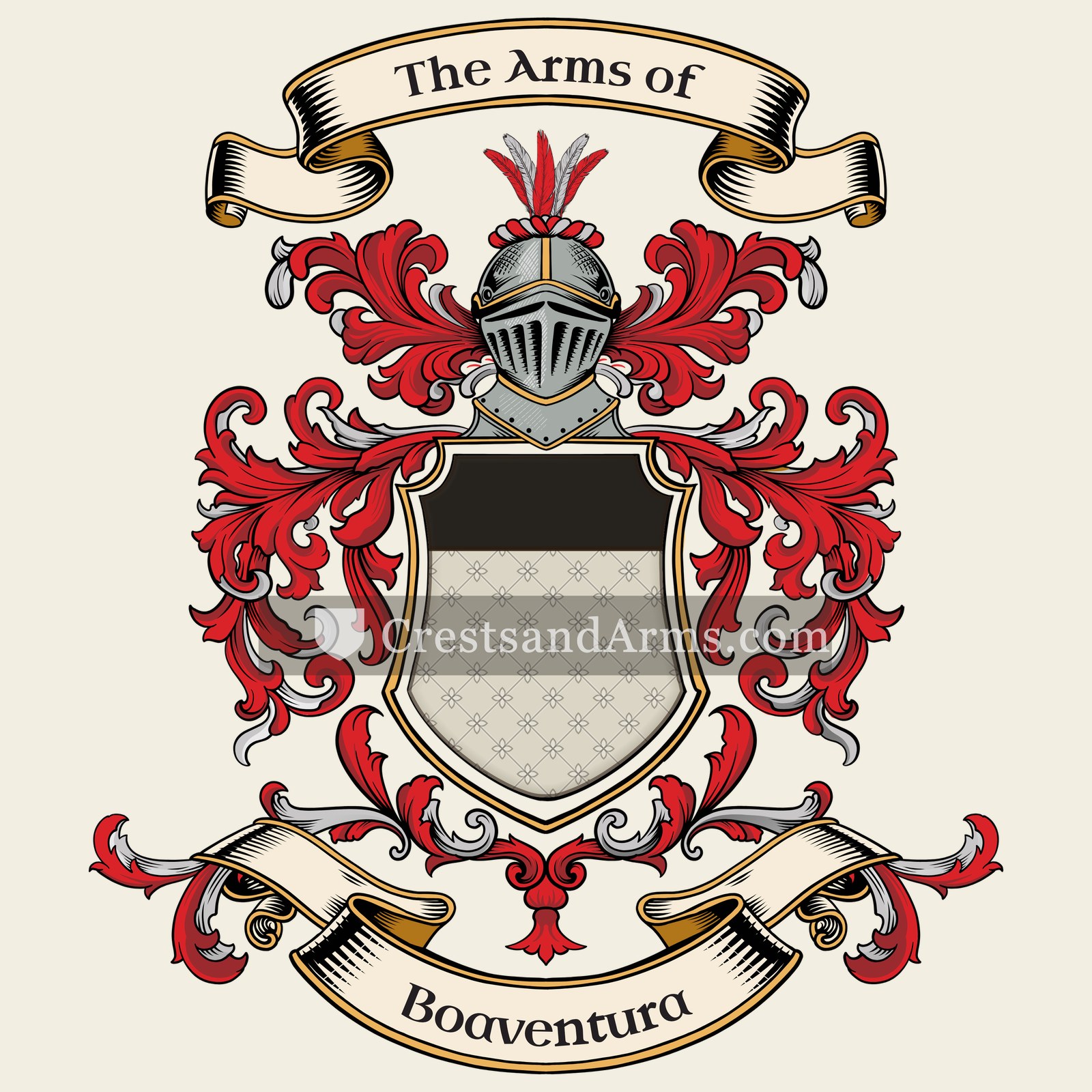 The Boaventura coat of arms, drawn from the recorded blazon