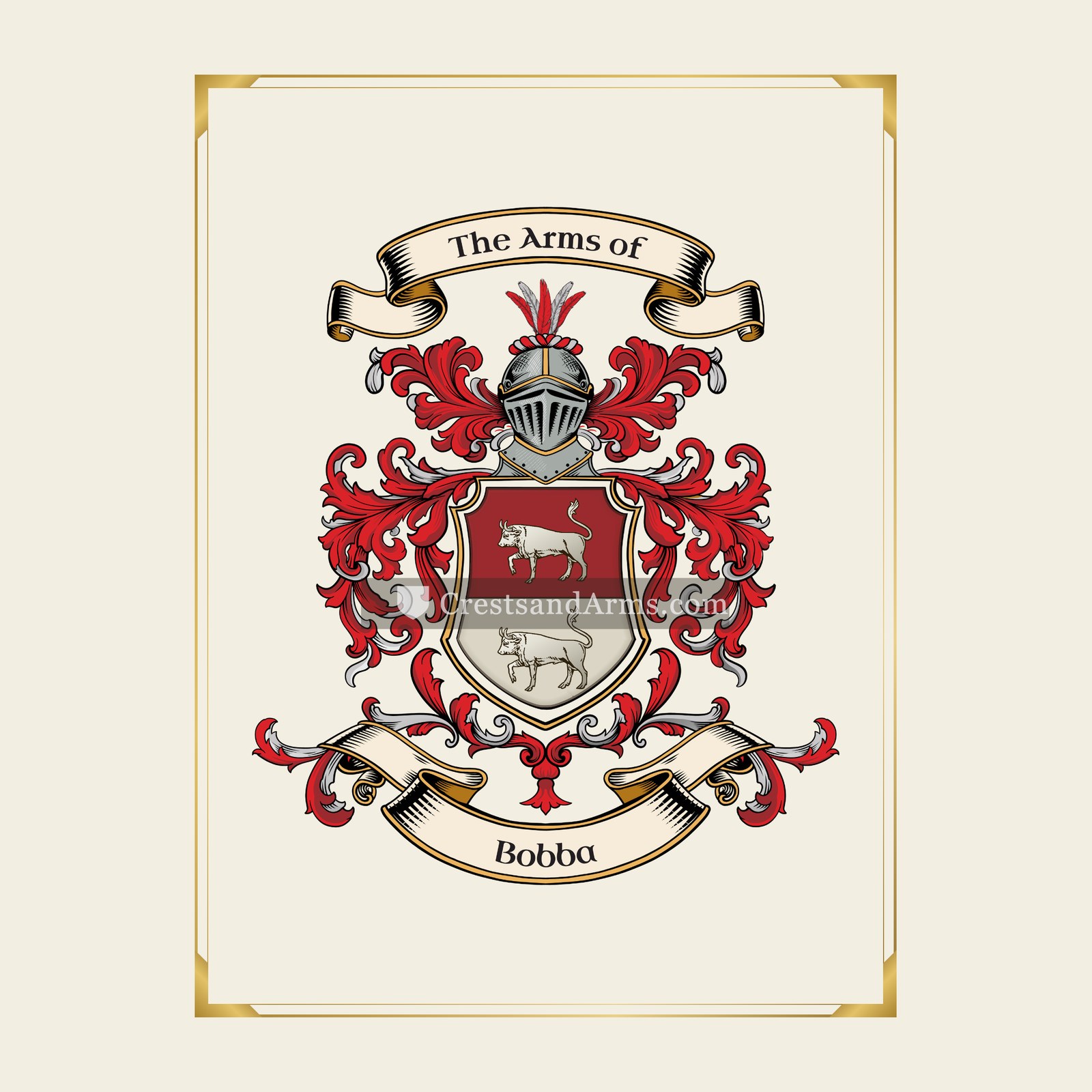 With gold border
