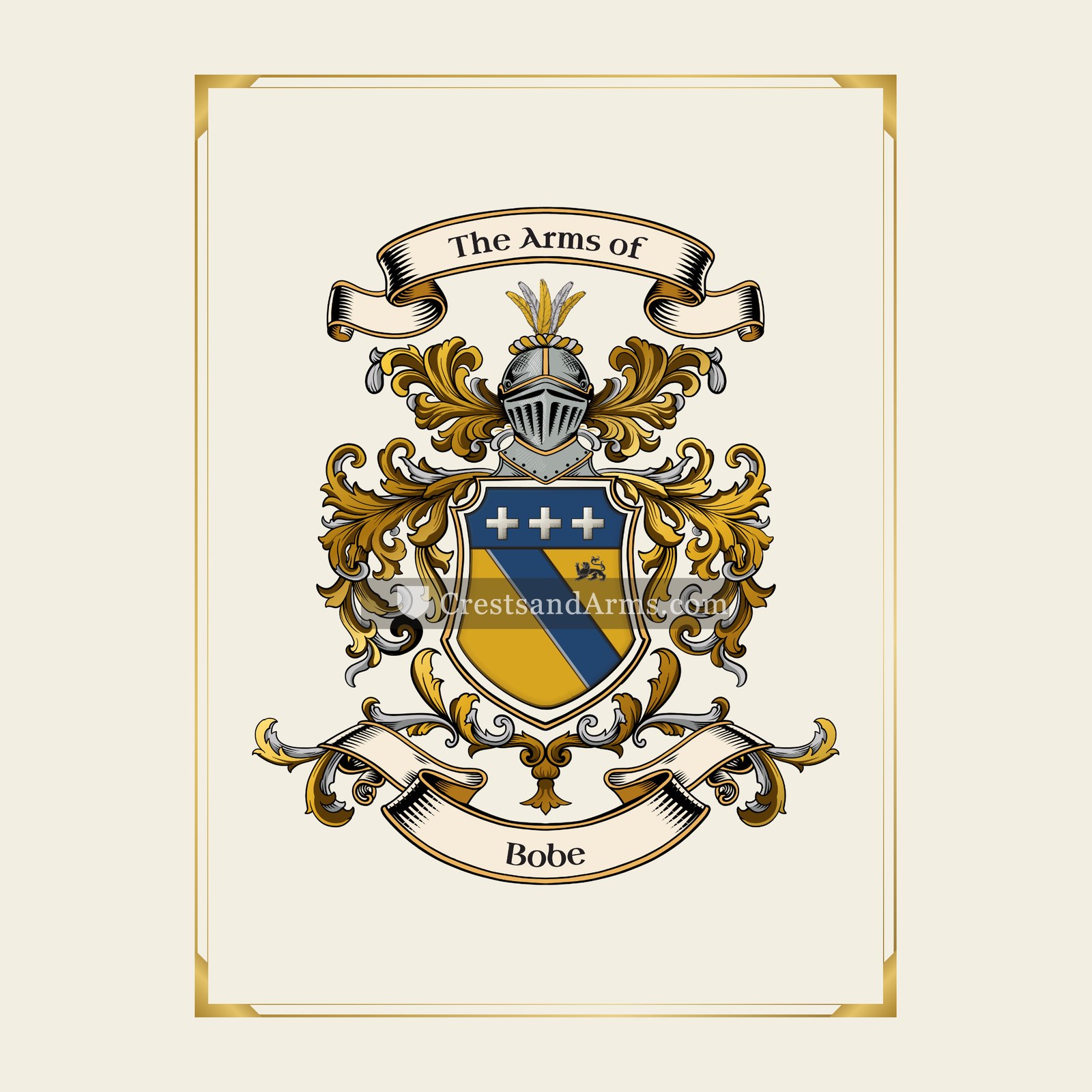 With gold border