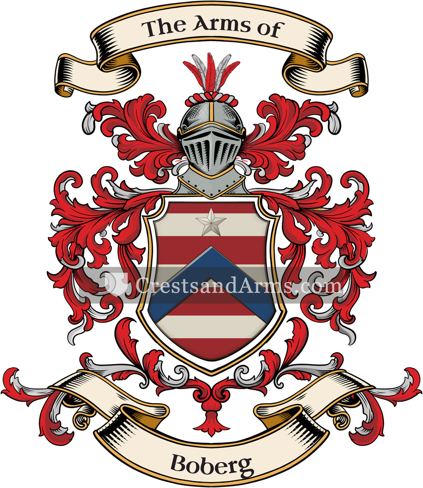 The Boberg coat of arms, drawn from the recorded blazon