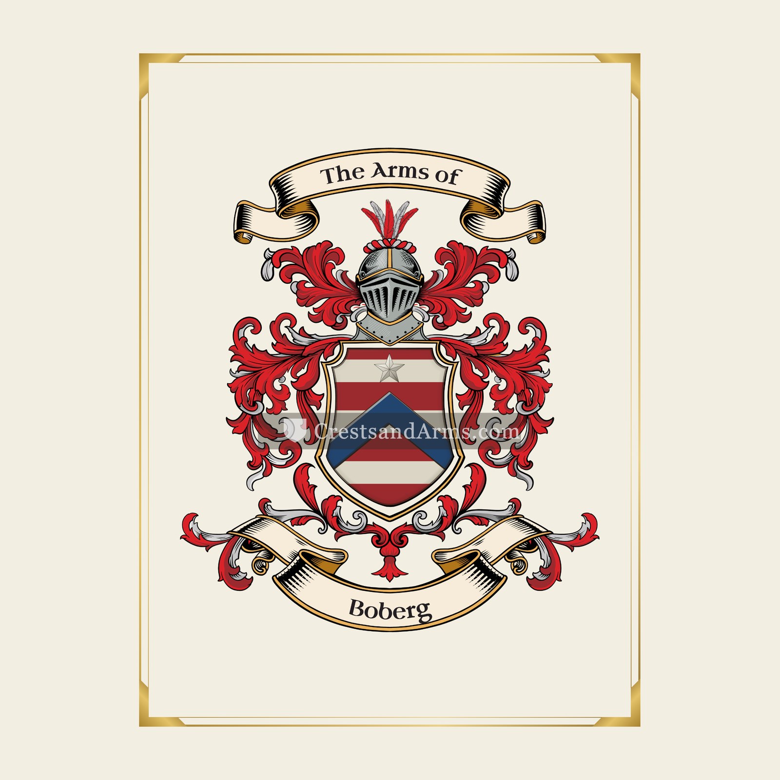 With gold border