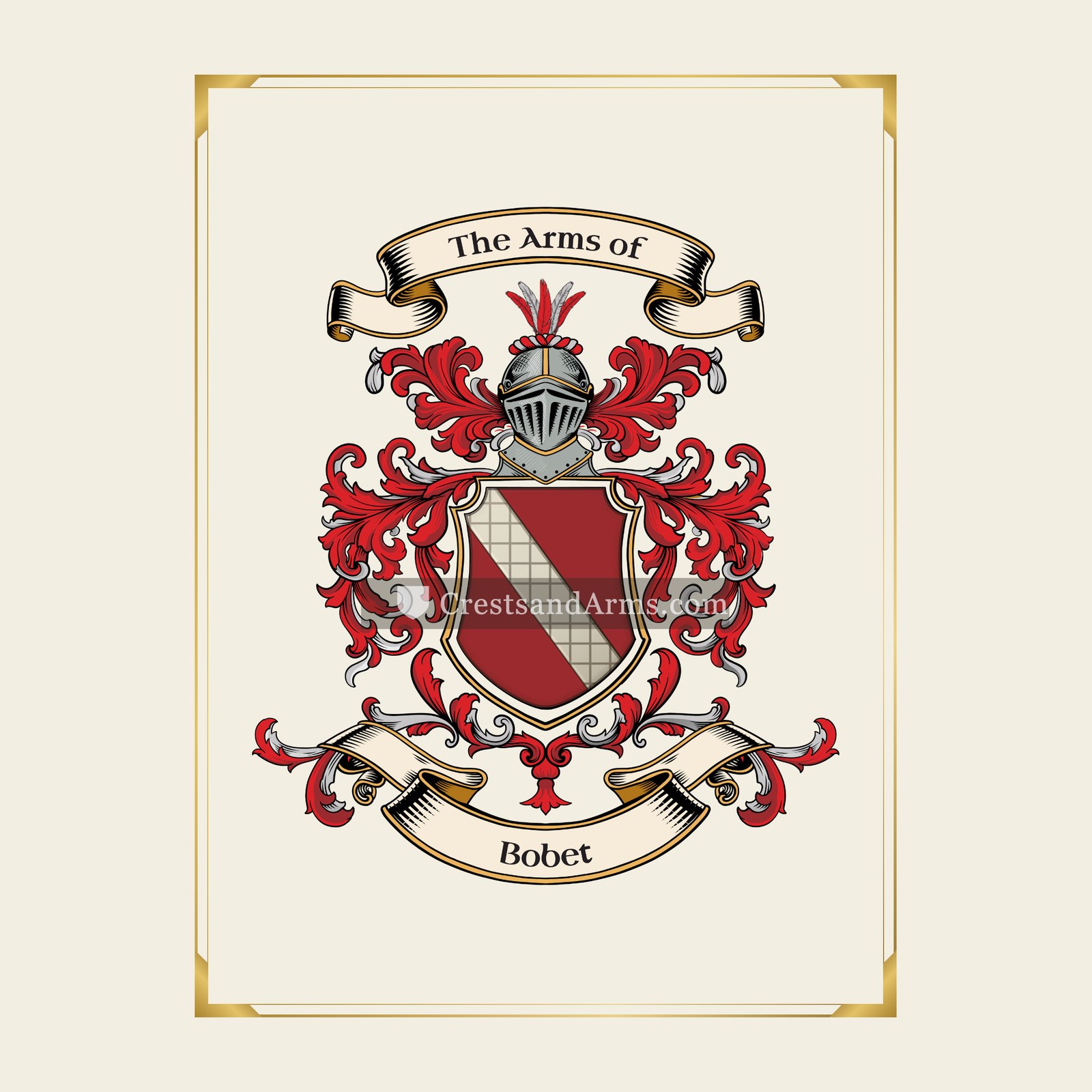 With gold border