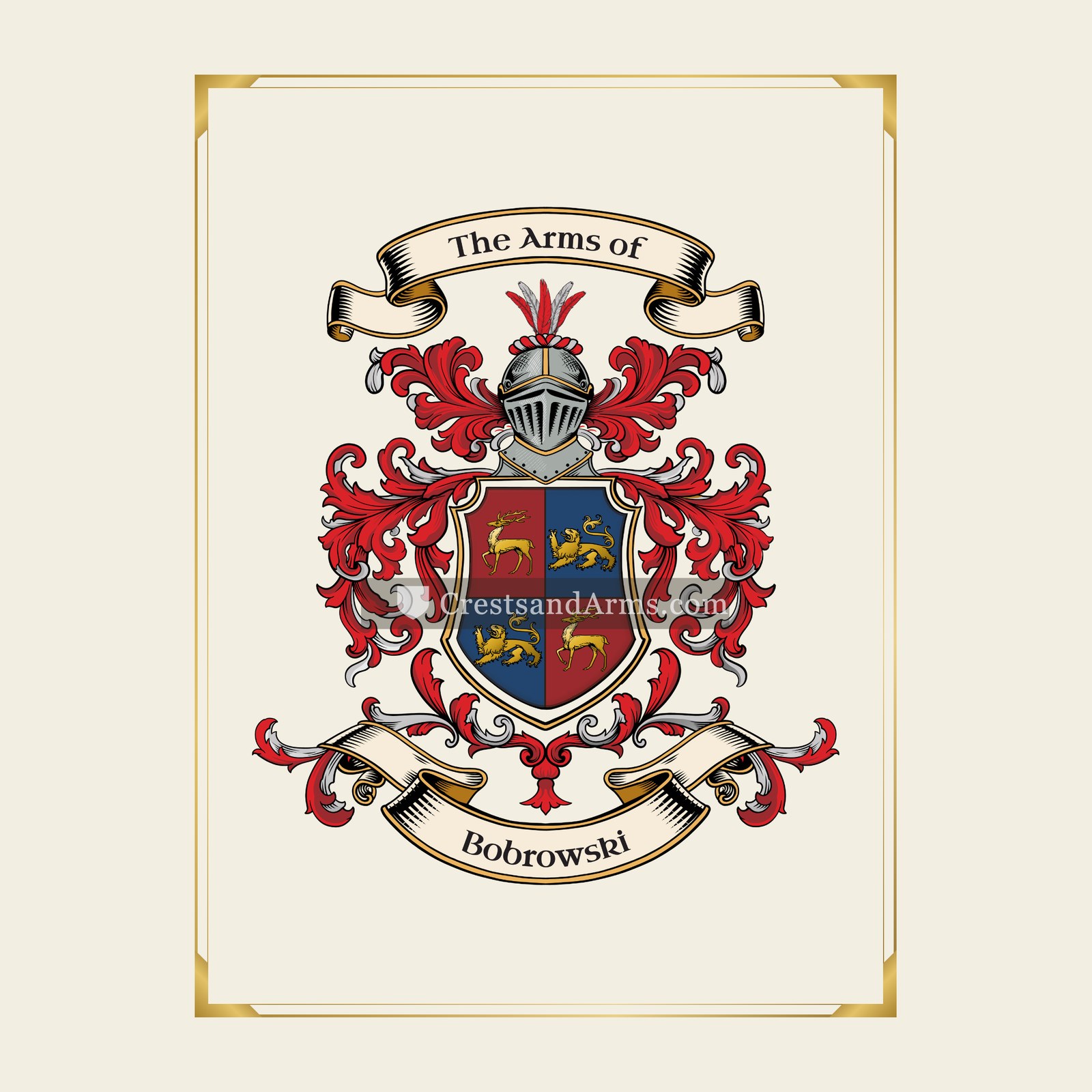 With gold border