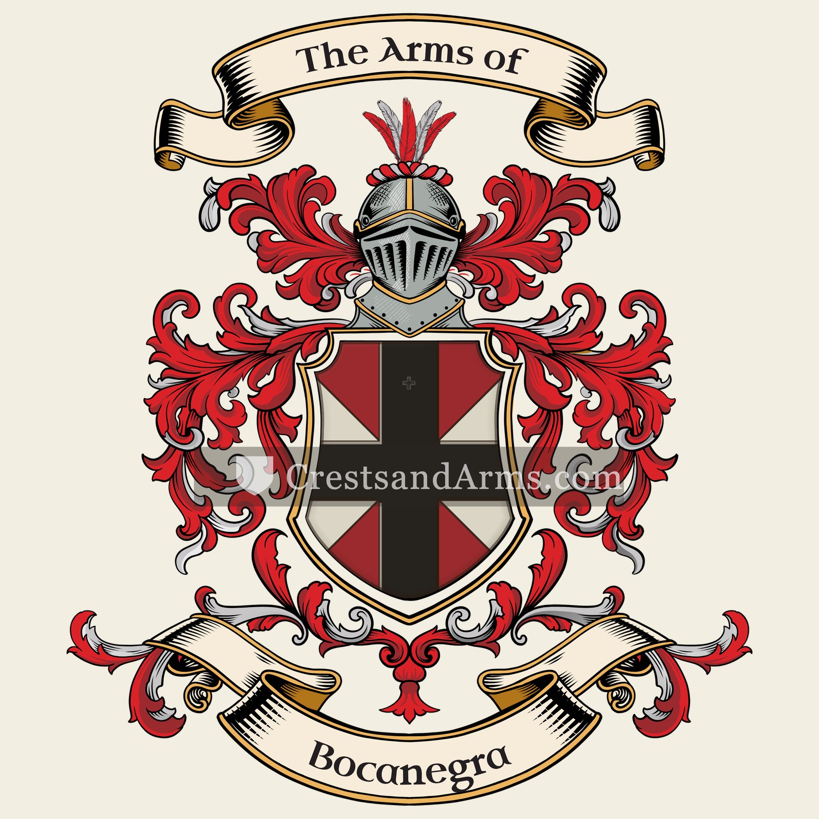 The Bocanegra coat of arms, drawn from the recorded blazon