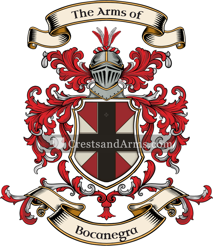 The Bocanegra coat of arms, drawn from the recorded blazon