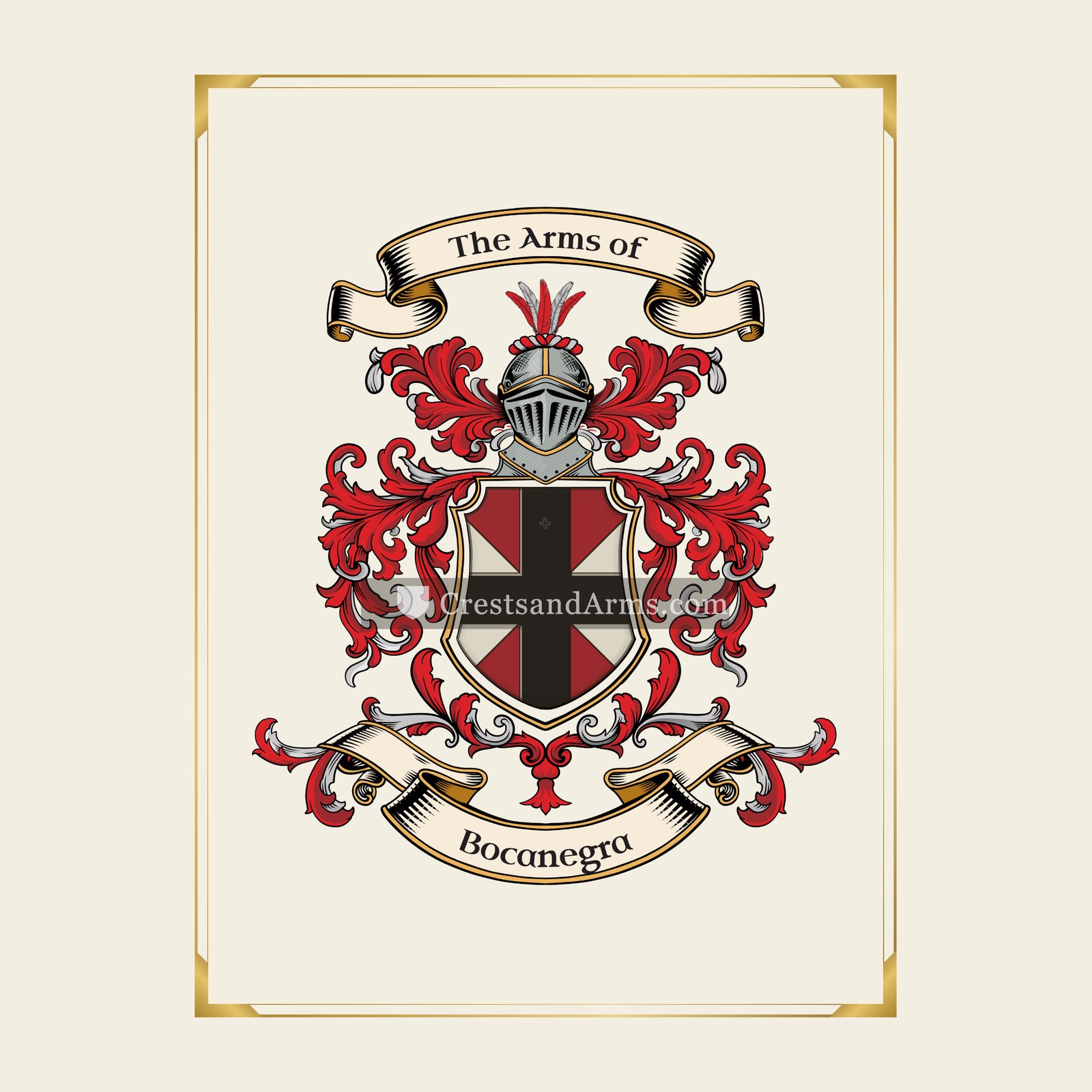 With gold border