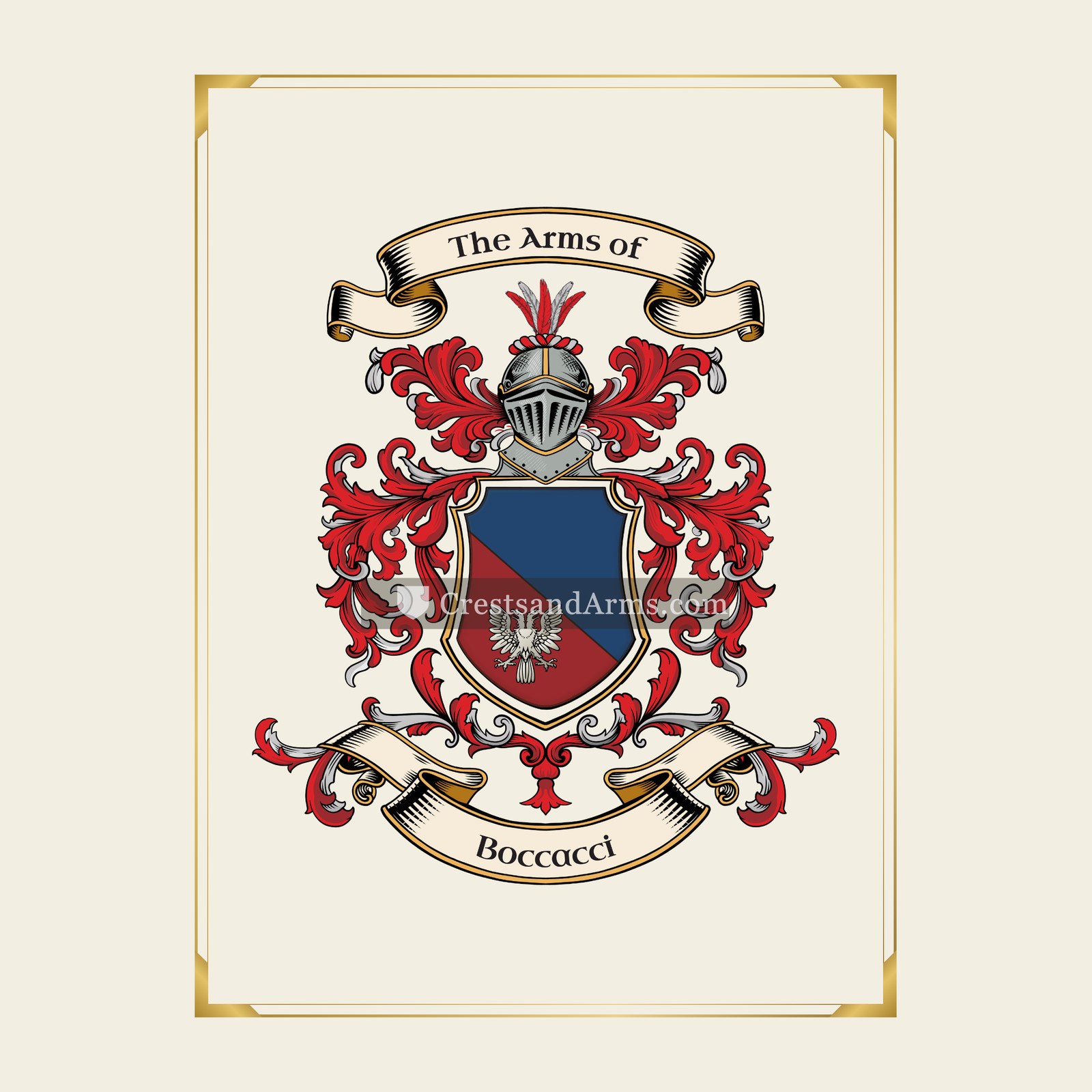 With gold border