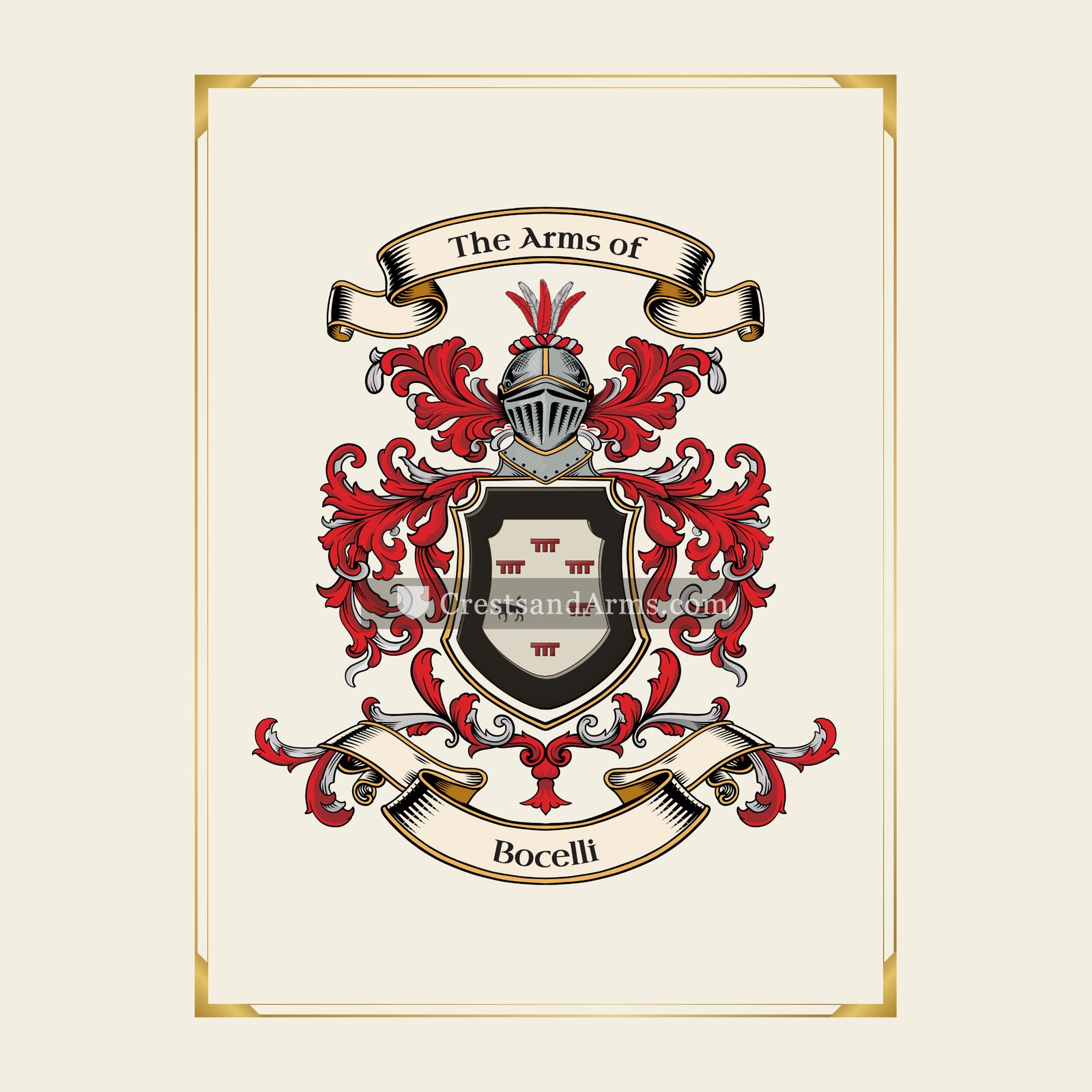 With gold border