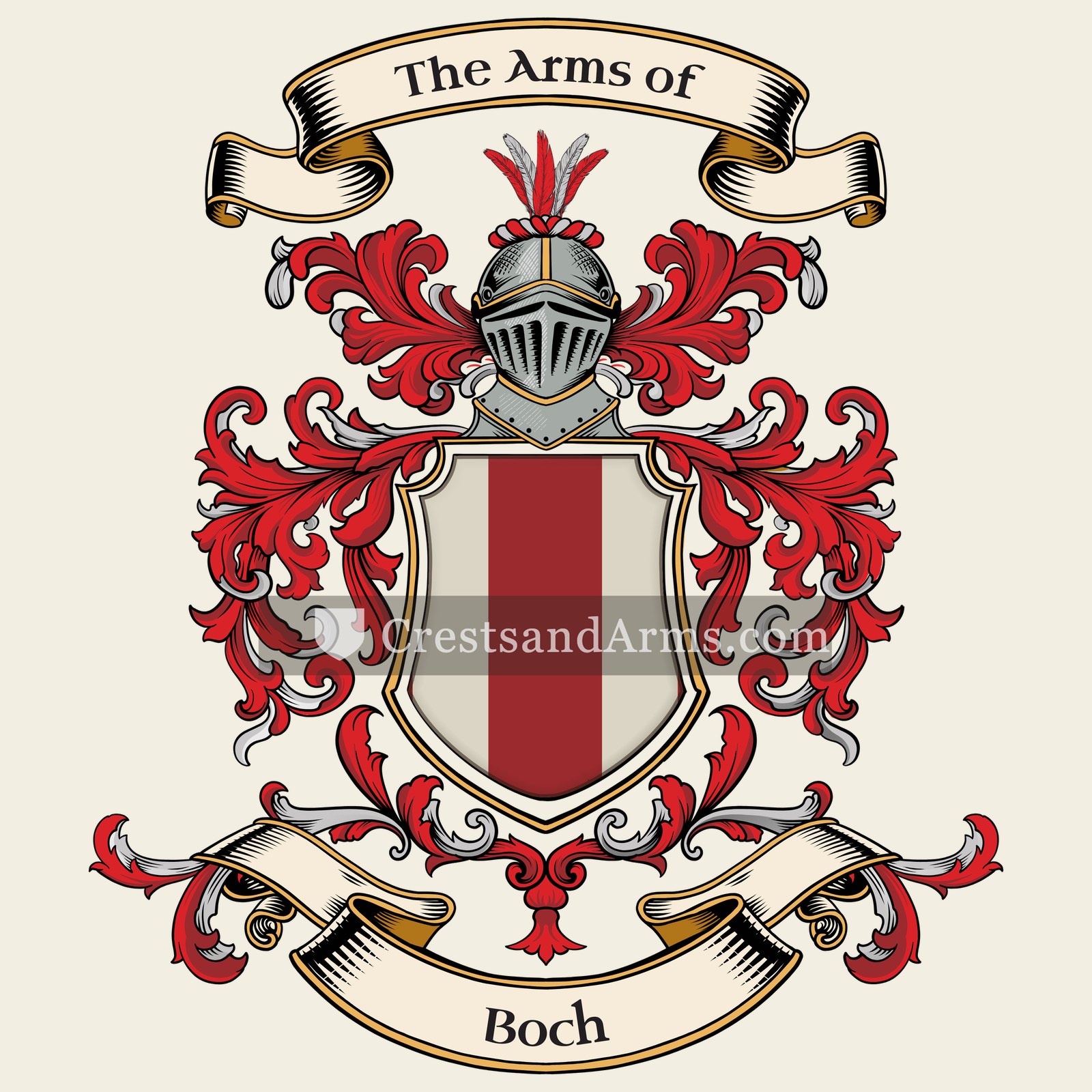 The Boch coat of arms, drawn from the recorded blazon
