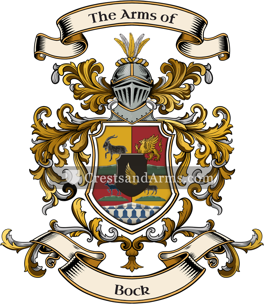 The Bock coat of arms, drawn from the recorded blazon