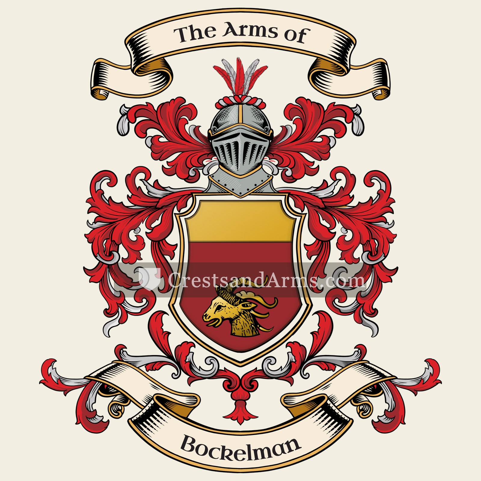 The Bockelman coat of arms, drawn from the recorded blazon