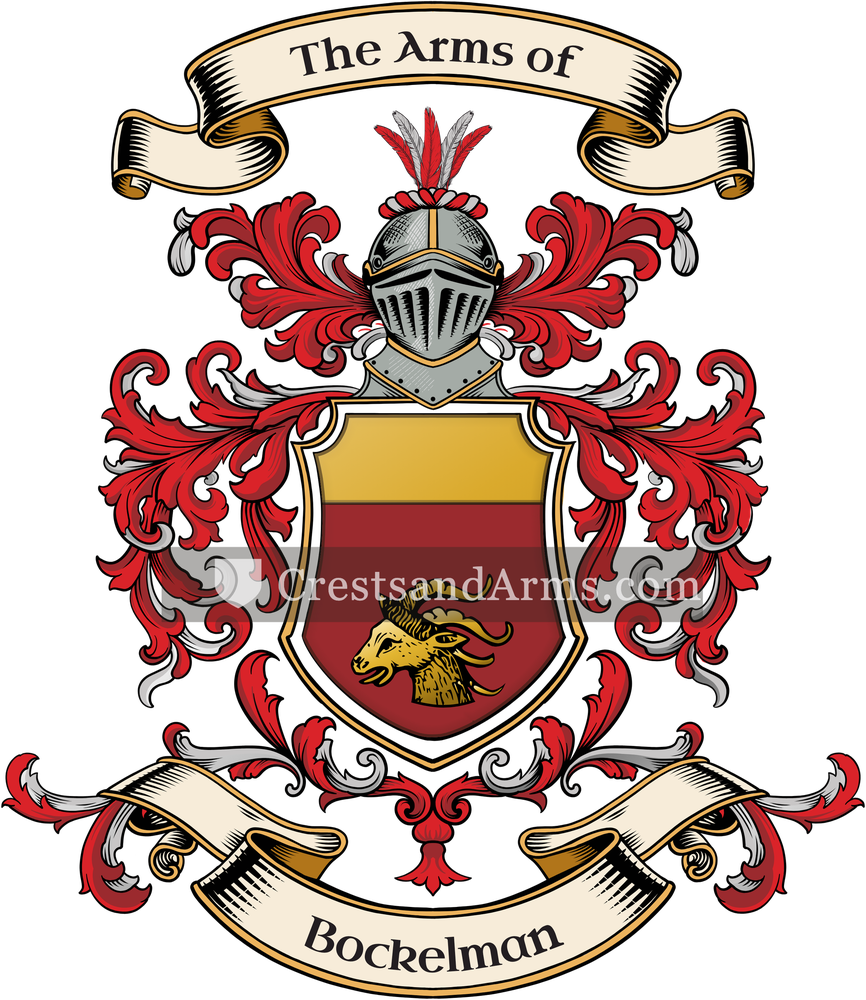 The Bockelman coat of arms, drawn from the recorded blazon