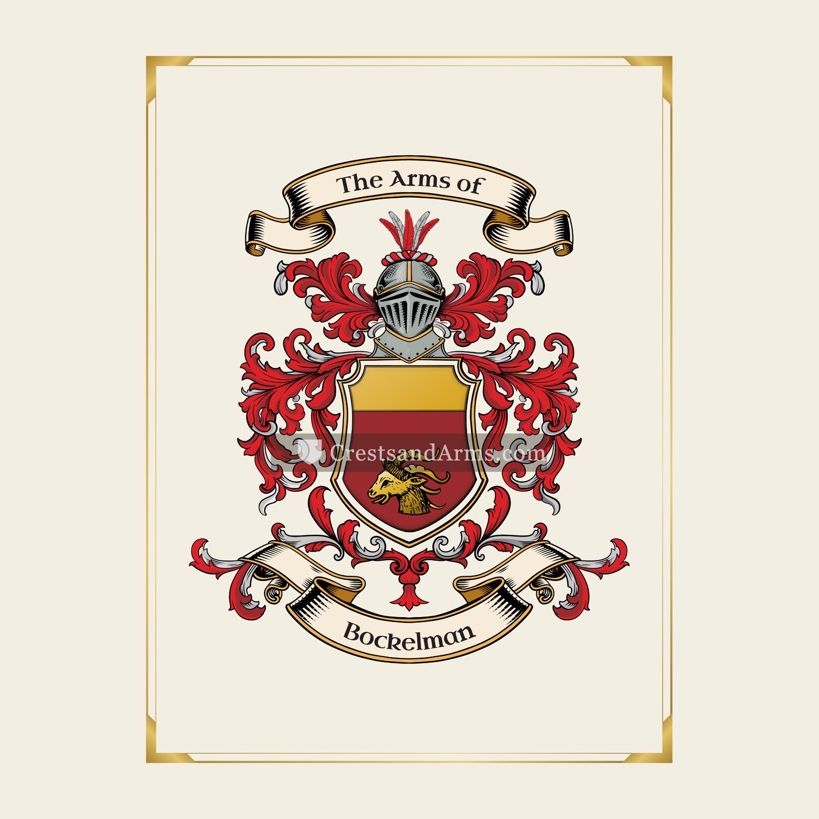 With gold border