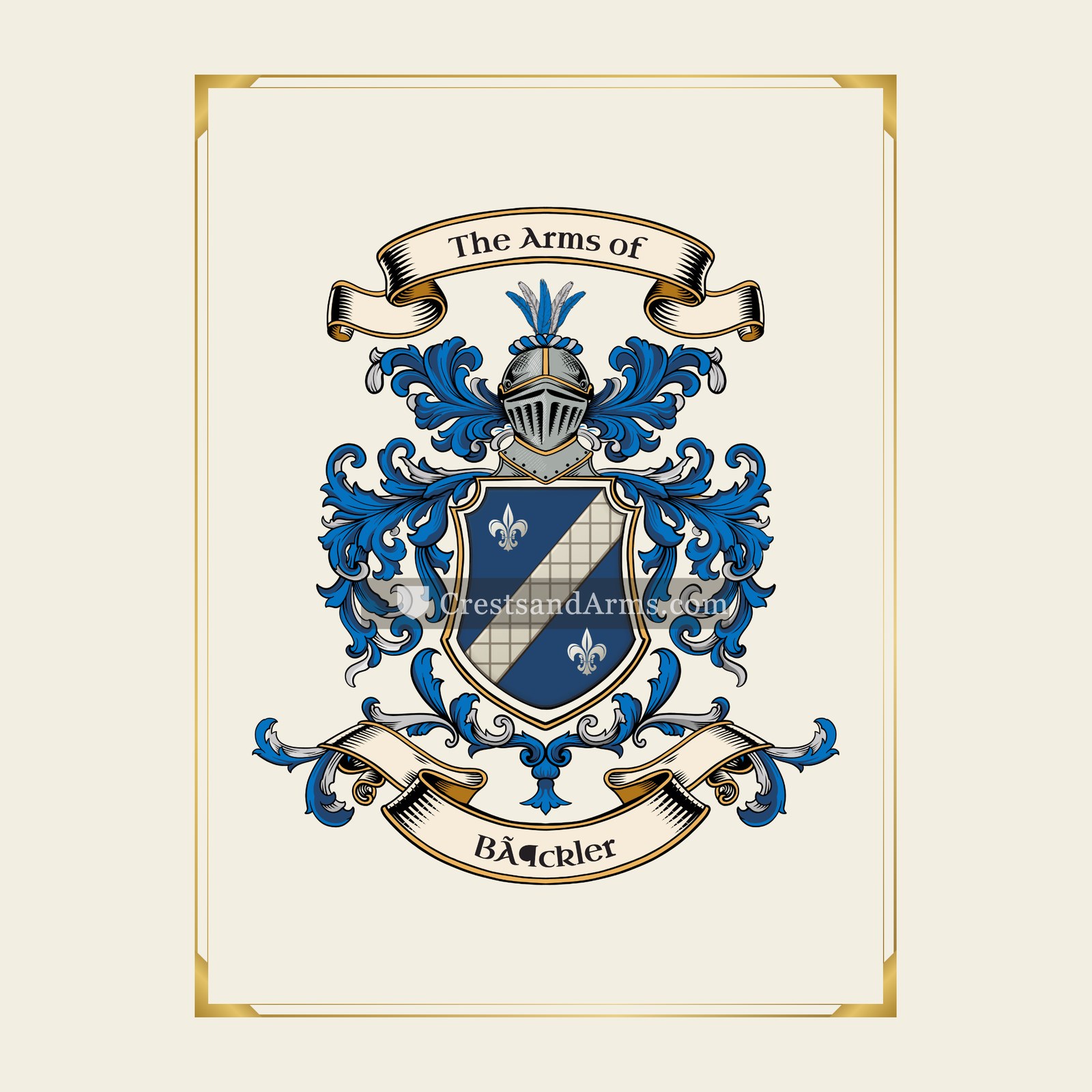With gold border