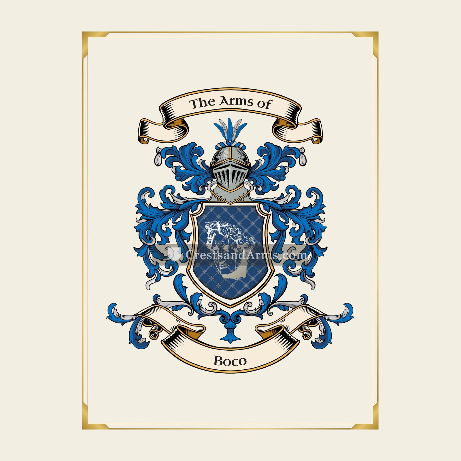 With gold border