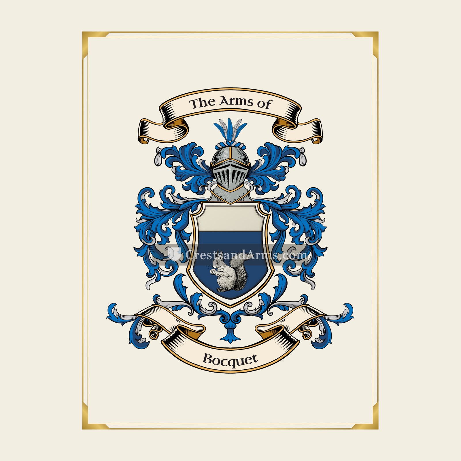 With gold border