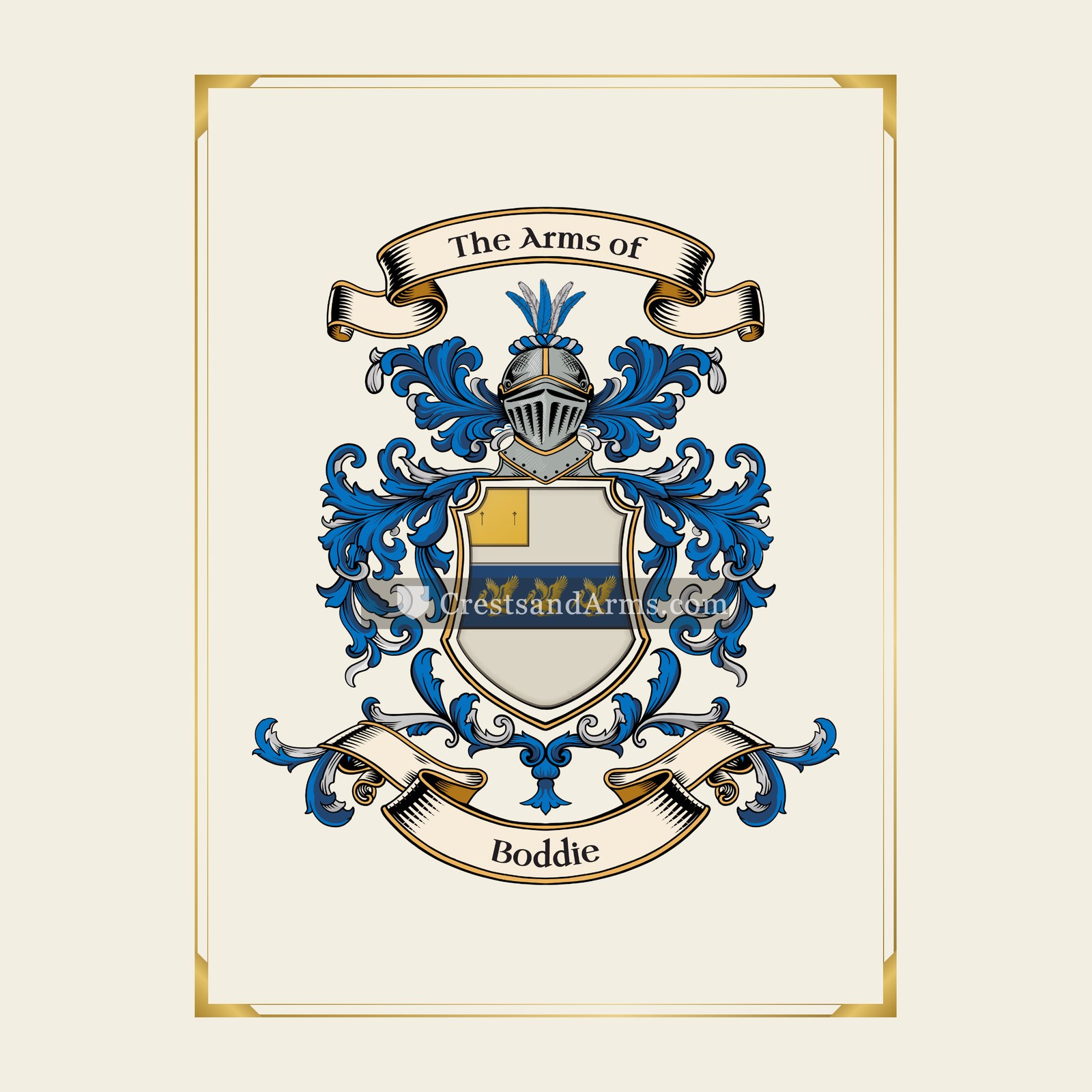 With gold border