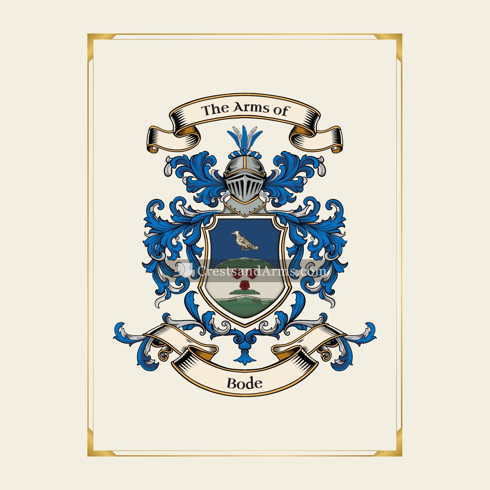 With gold border