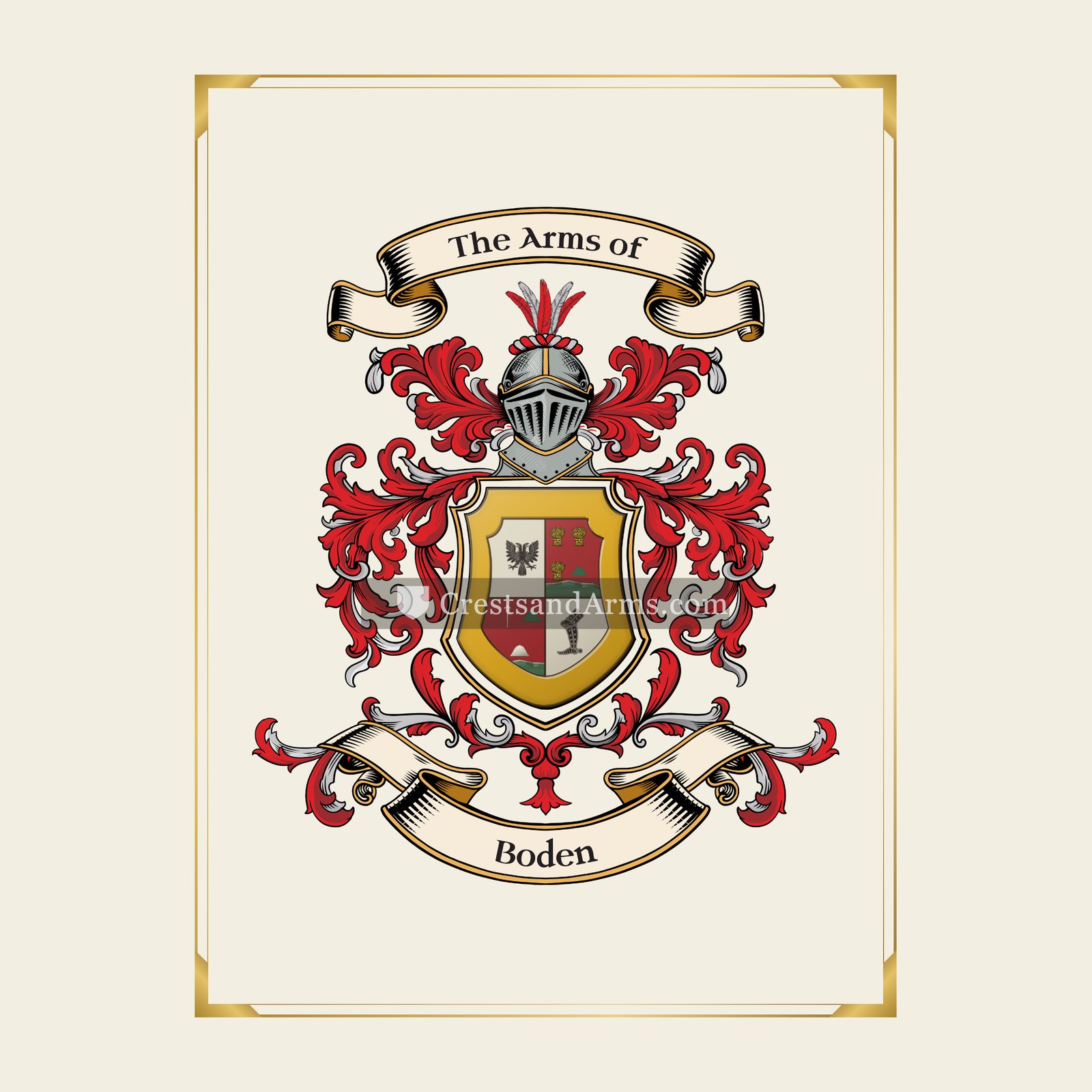 With gold border