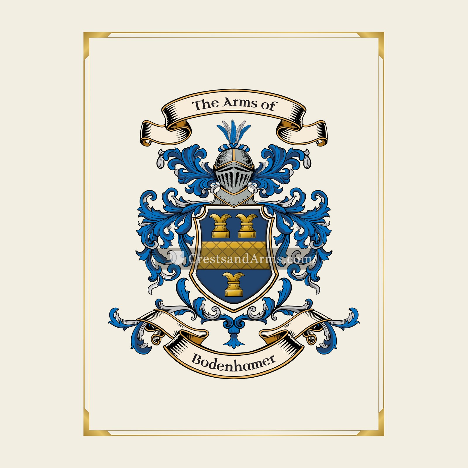 With gold border