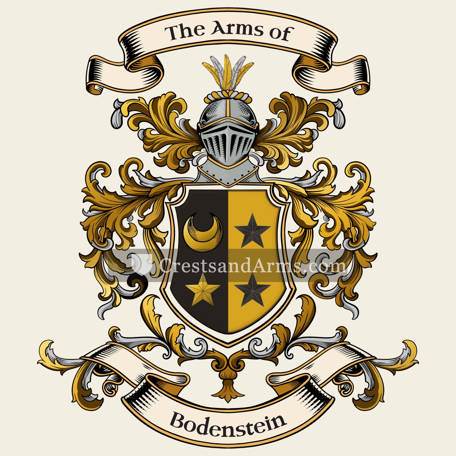 The Bodenstein coat of arms, drawn from the recorded blazon