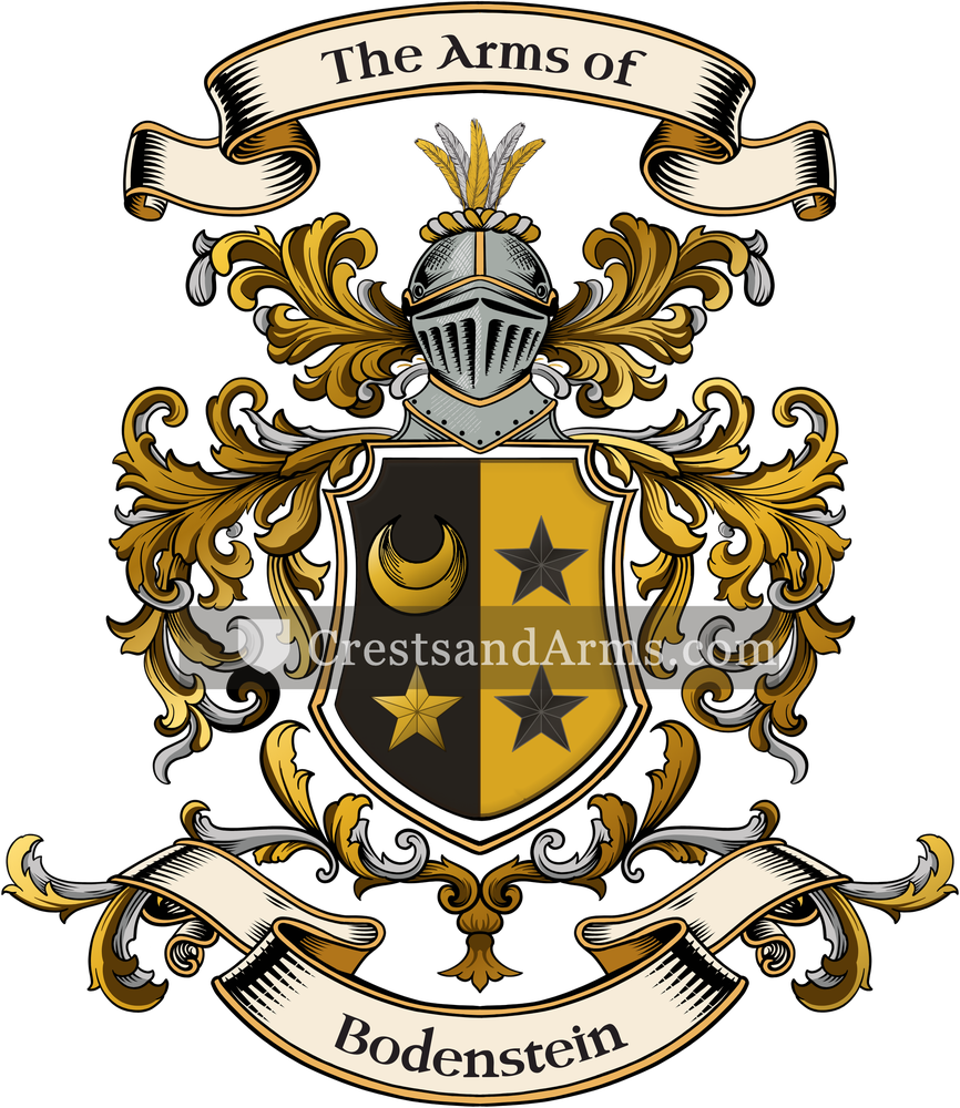 The Bodenstein coat of arms, drawn from the recorded blazon