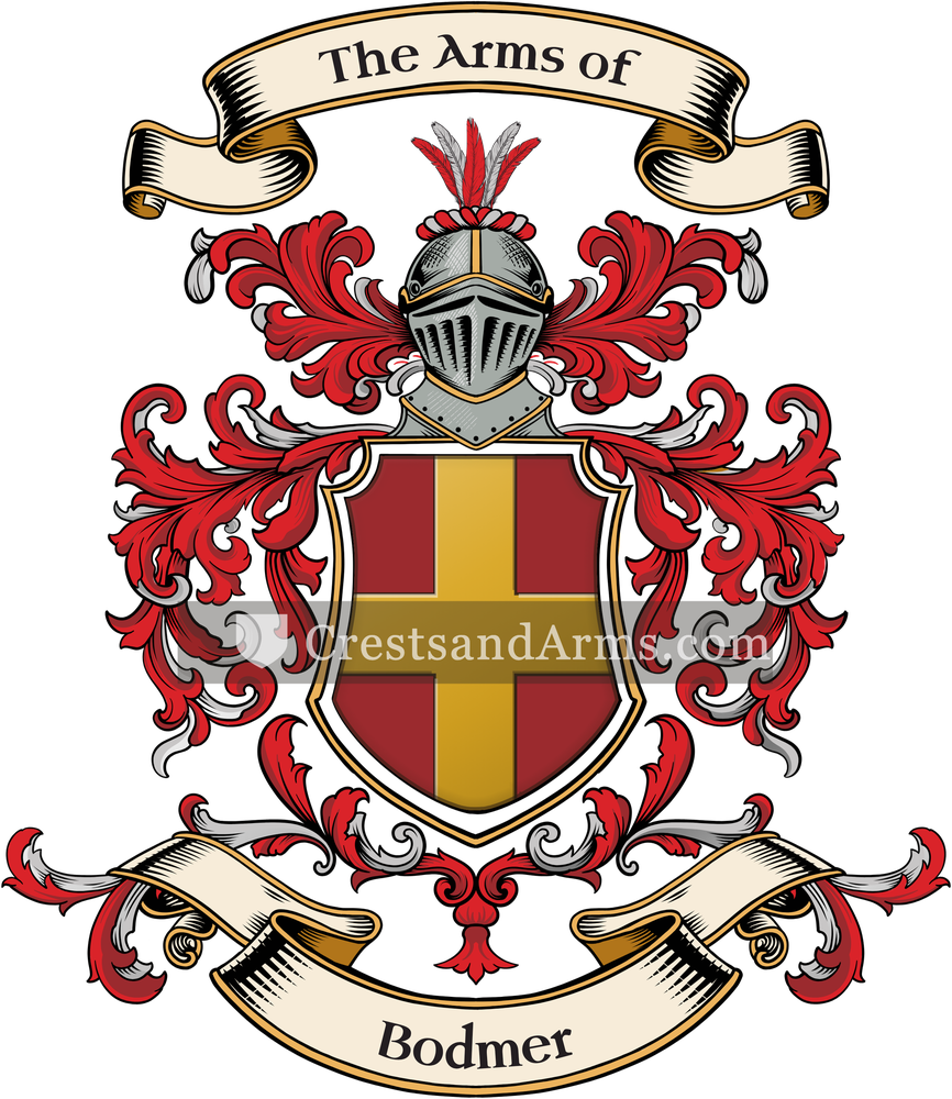 The Bodmer coat of arms, drawn from the recorded blazon