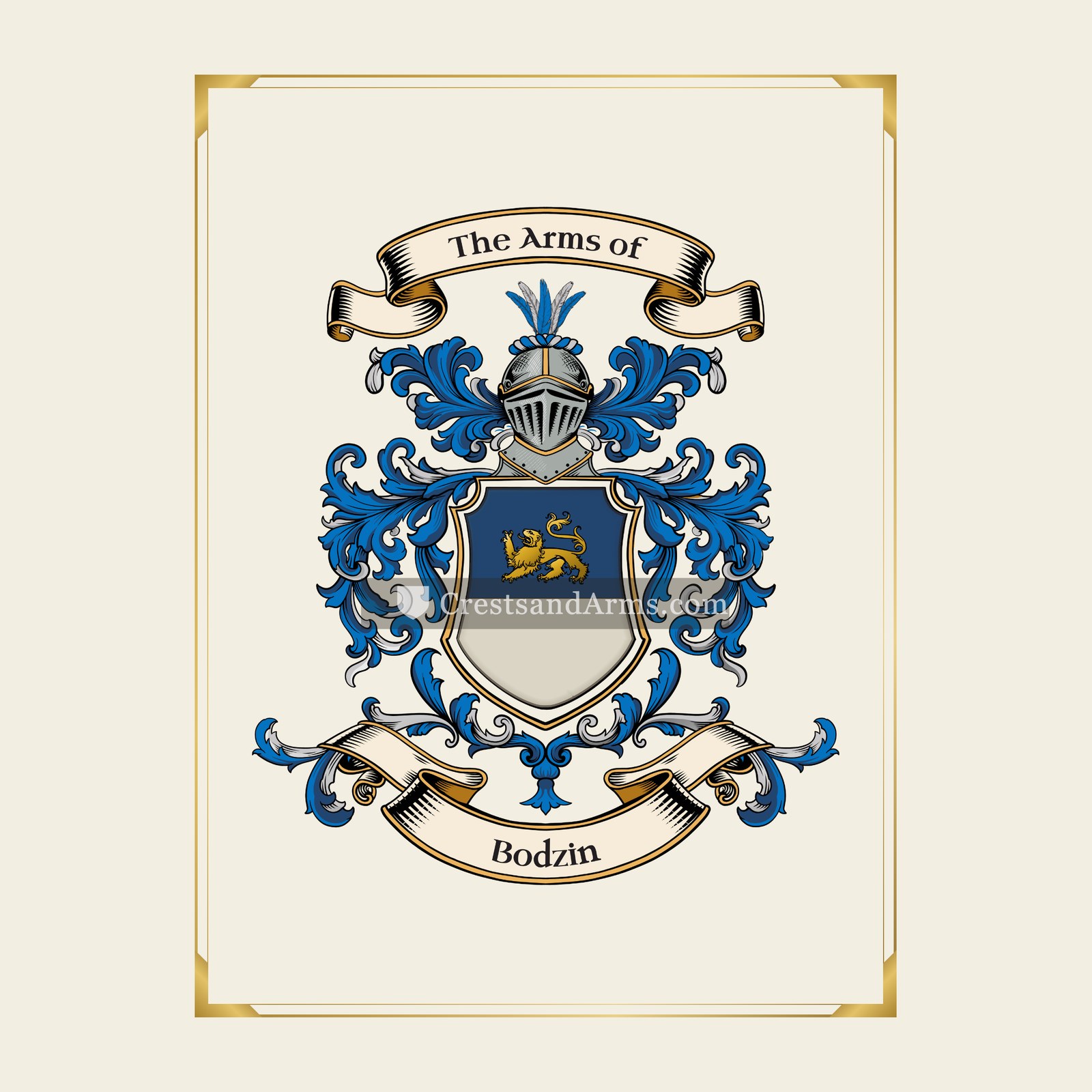 With gold border