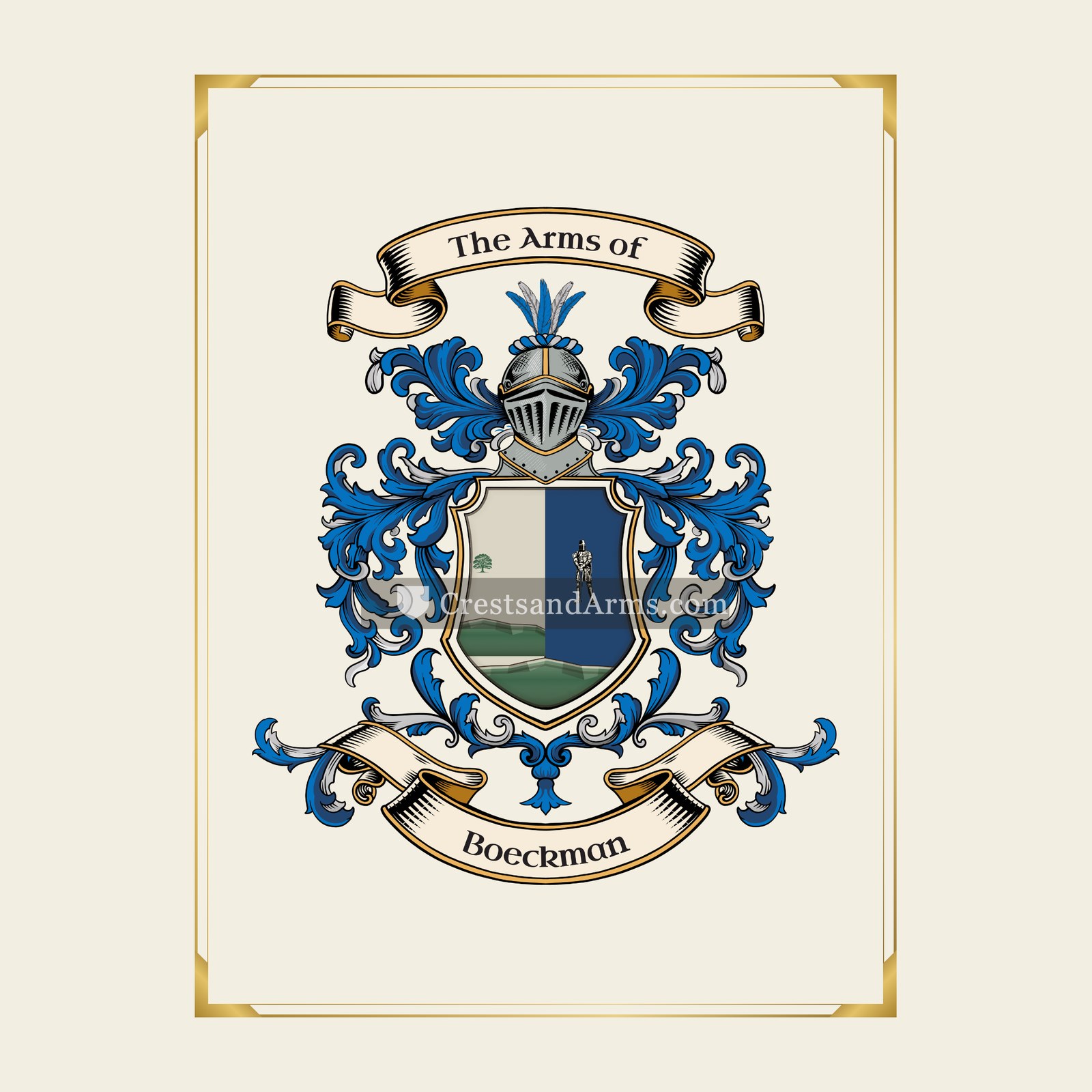 With gold border