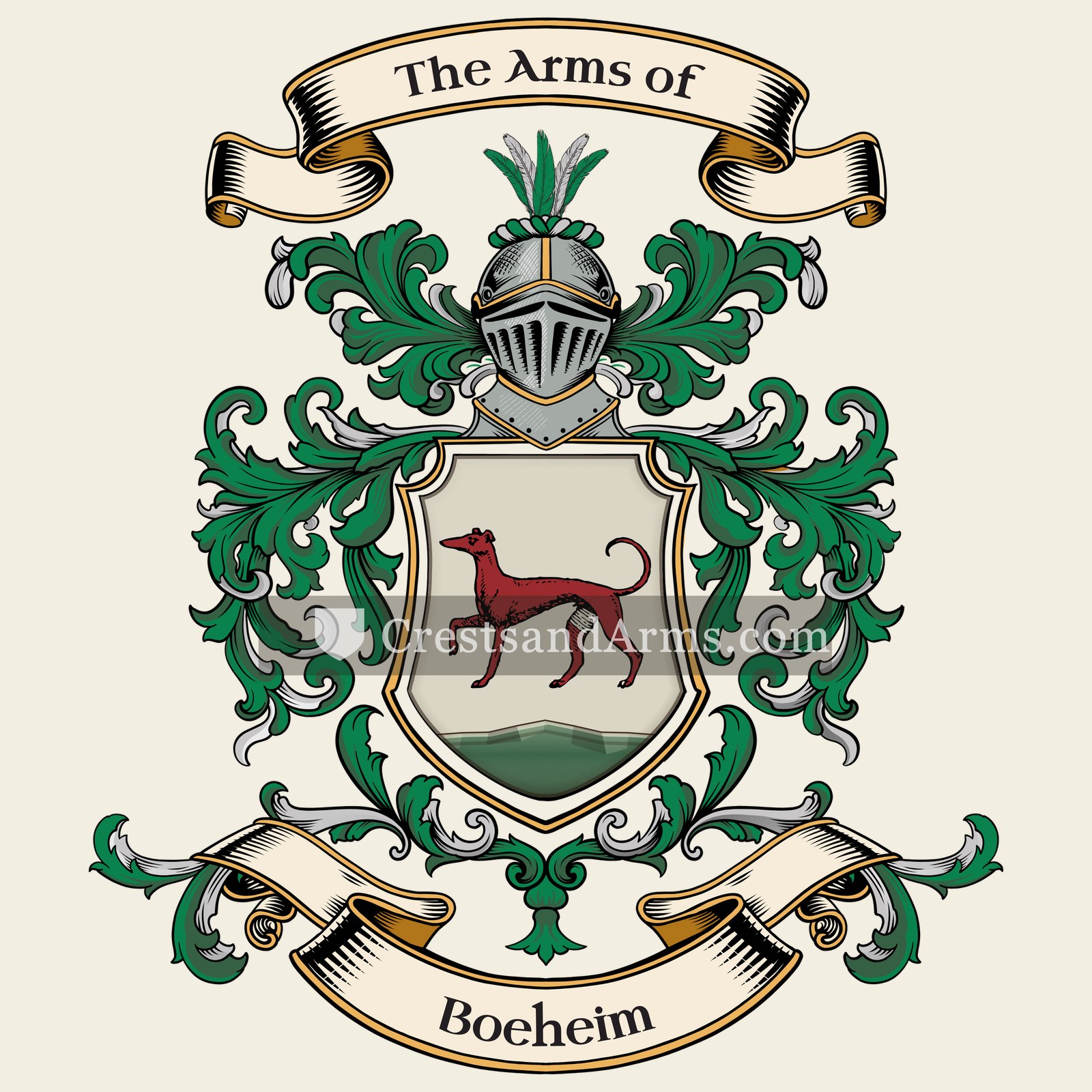 The Boeheim coat of arms, drawn from the recorded blazon