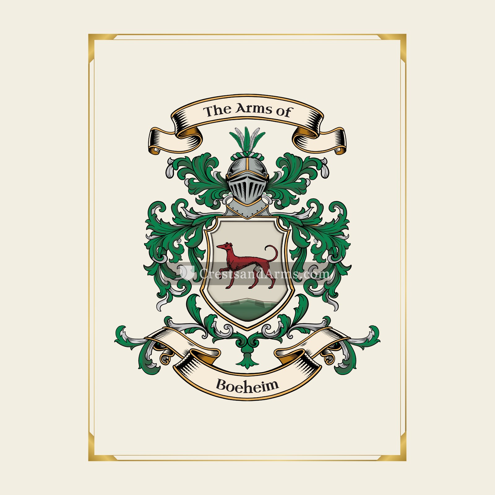 With gold border