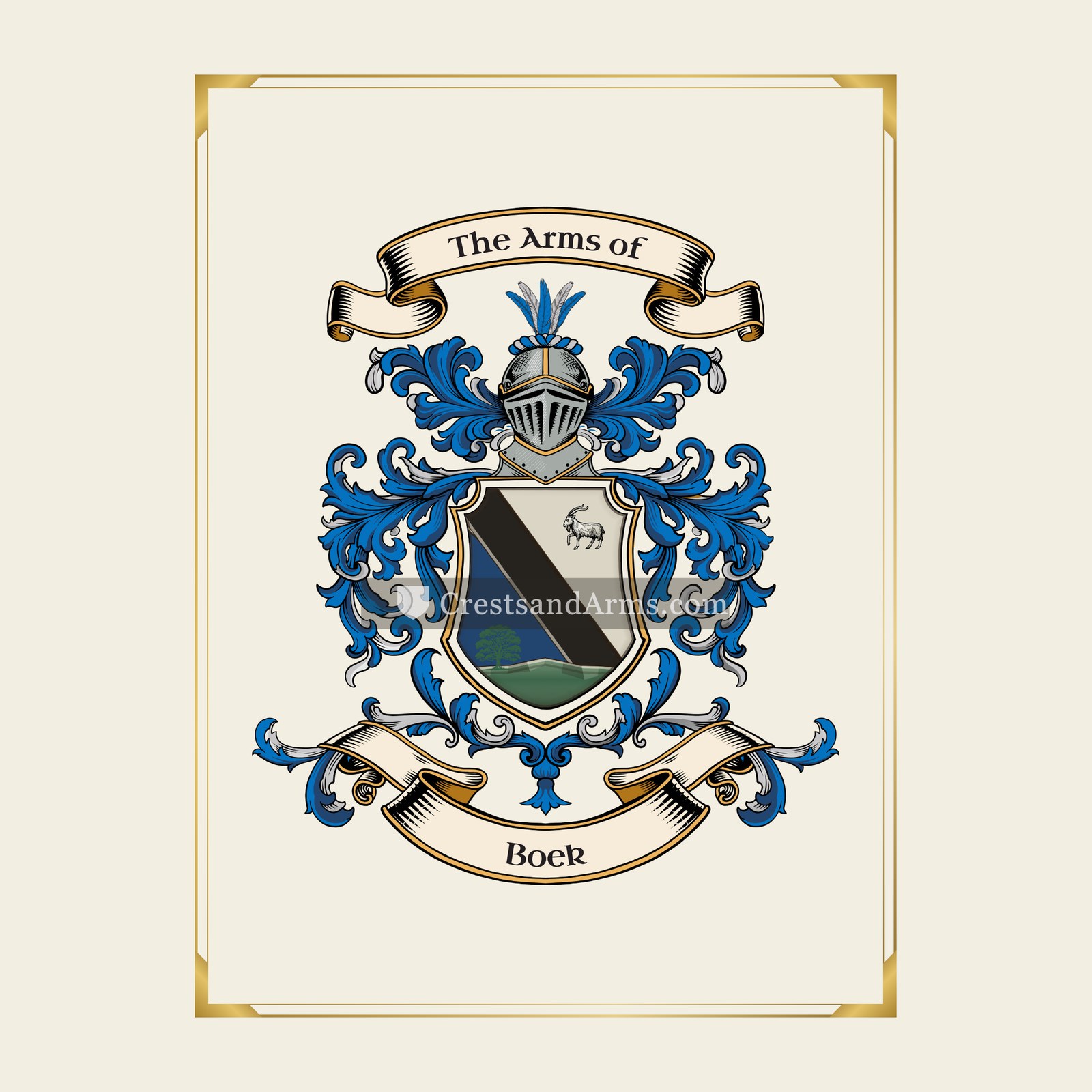 With gold border