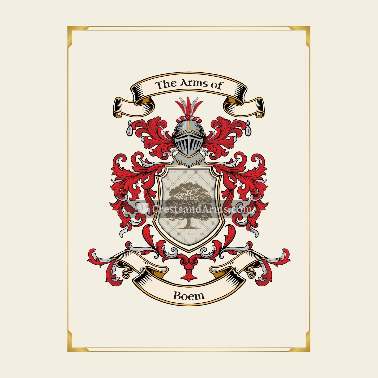 With gold border